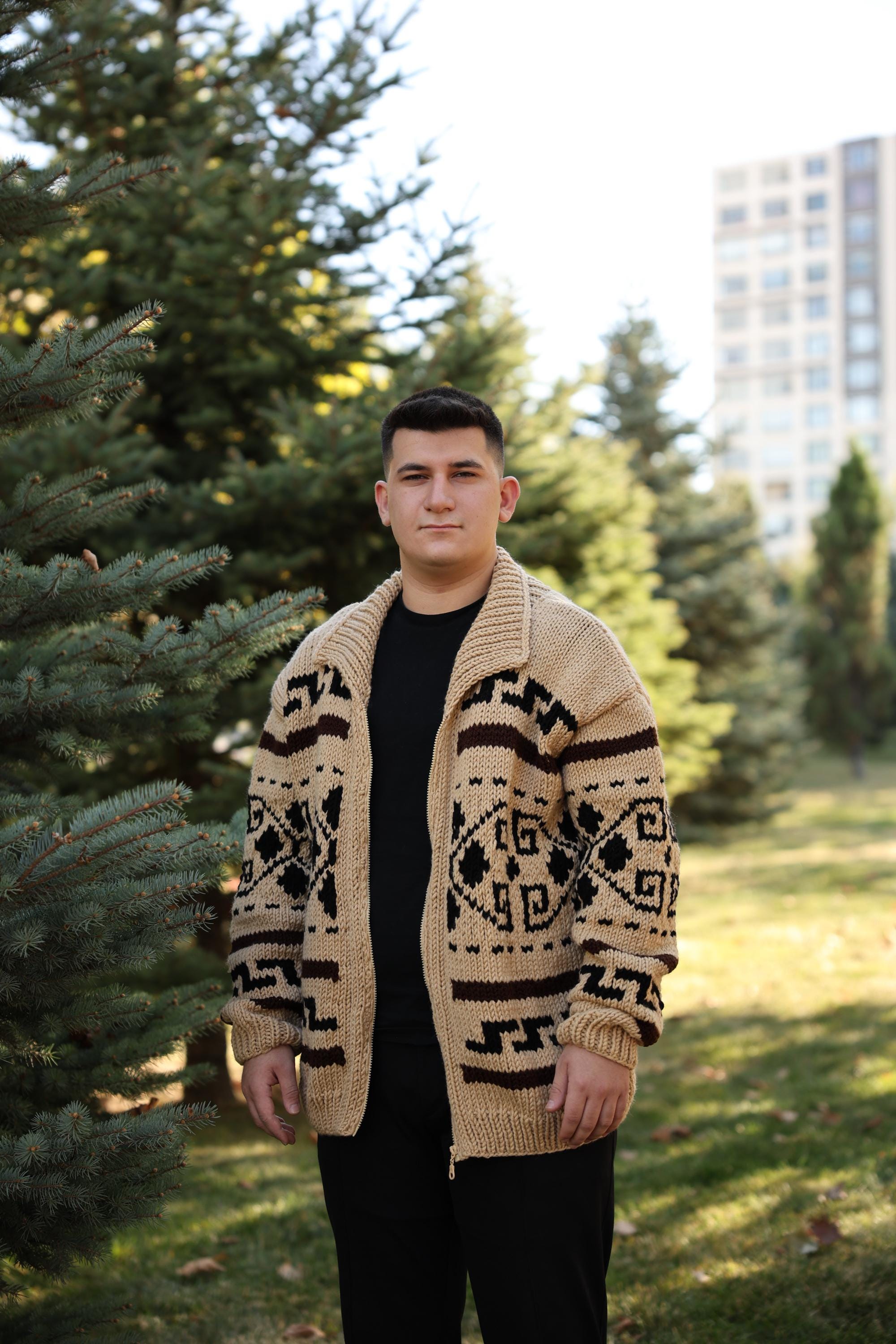 il_2000xN.7298387311_3mql.jpg Big Lebowski Cardigan,The Dude Sweater, Vintage Sweater,Western Cowichan Sweater,Hand Knit Chunky Sweater for Cool Weather Gift