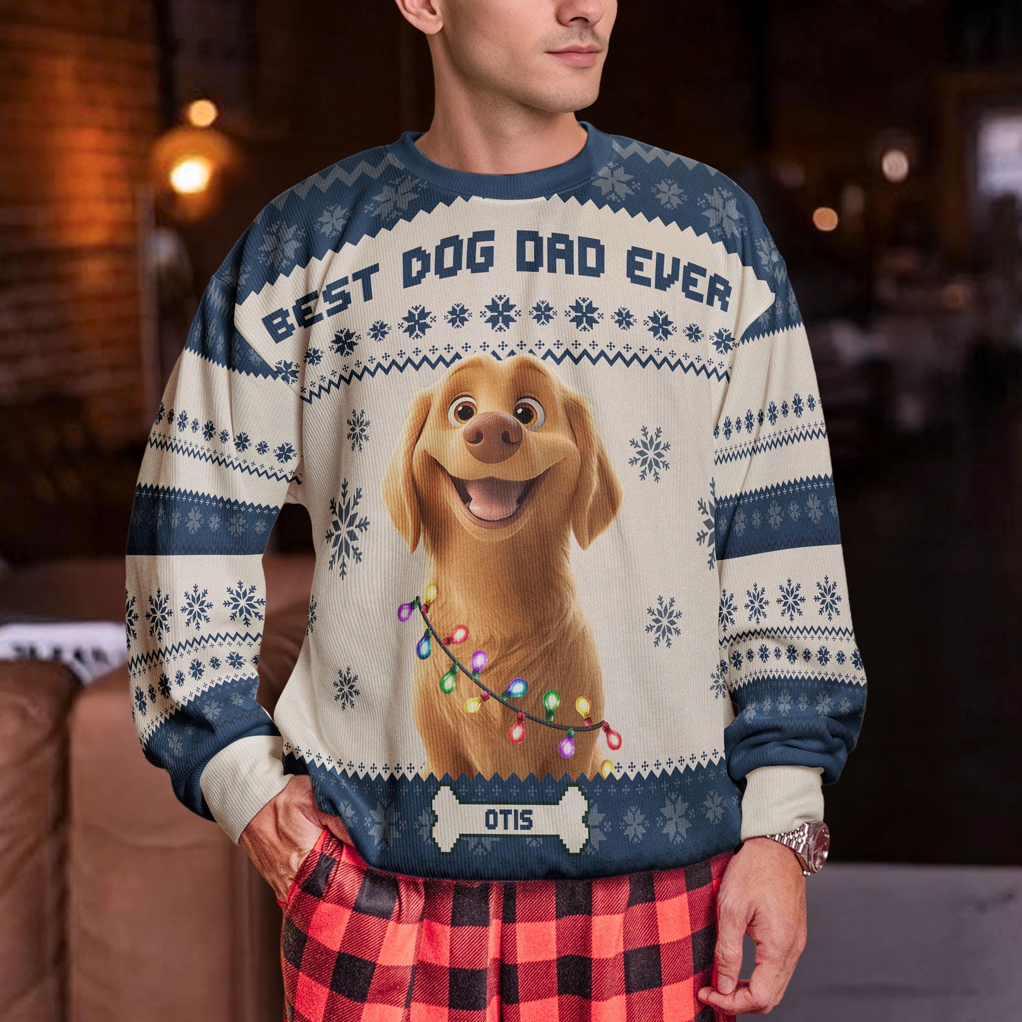 Best Dog Mom Ever, 3D Style, Personalized Ugly Sweater, Custom Christmas Sweater, Christmas Gift for Dog Lovers, Custom Pet Name Jumper