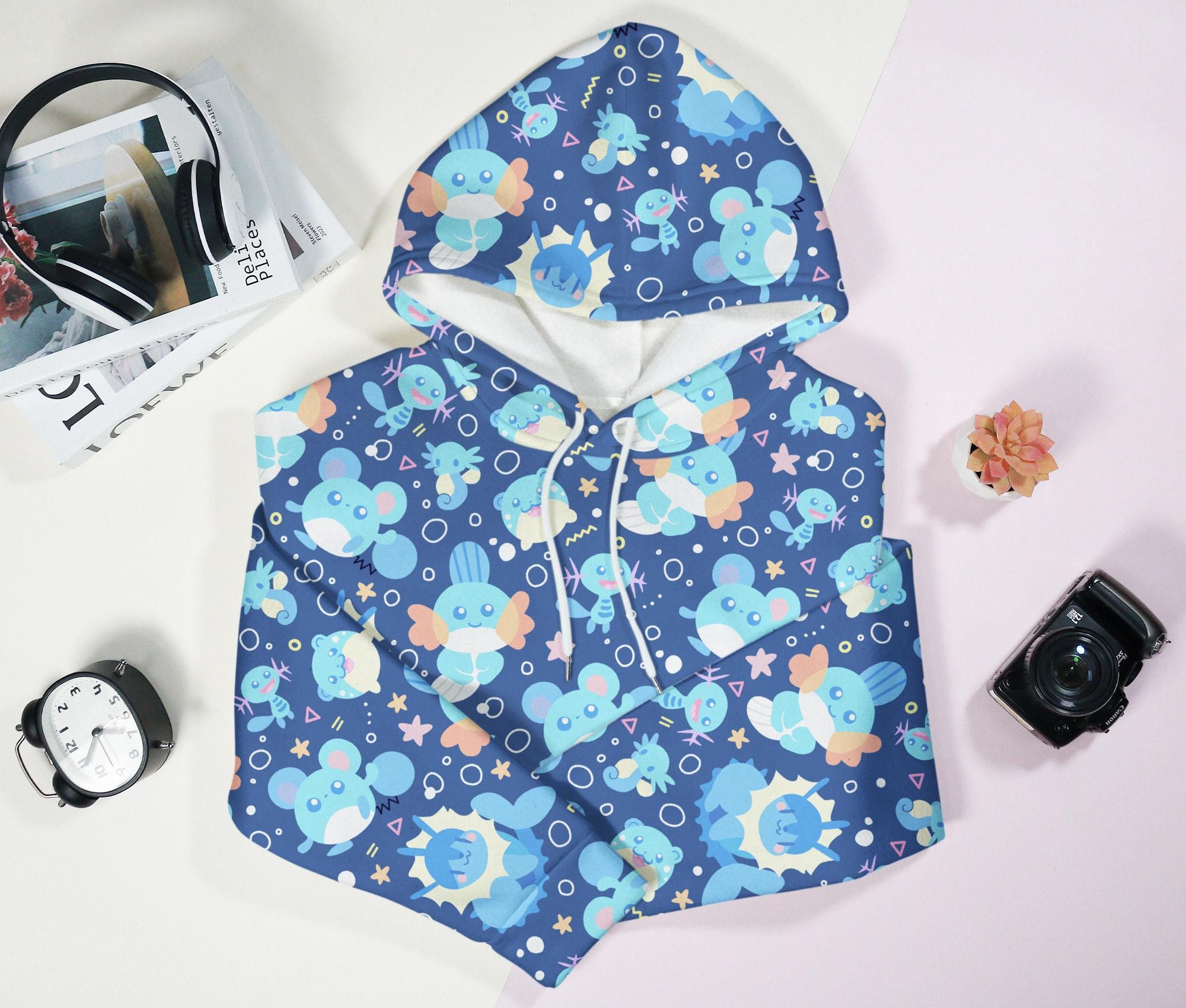 Mudkip and Wooper Hoodie, Cute Graphic Hoodie, Kawaii Hoodie, Unisex Hoodie,  Crewneck Funny Sweatshirt, Trendy Christmas Hoodie Gift