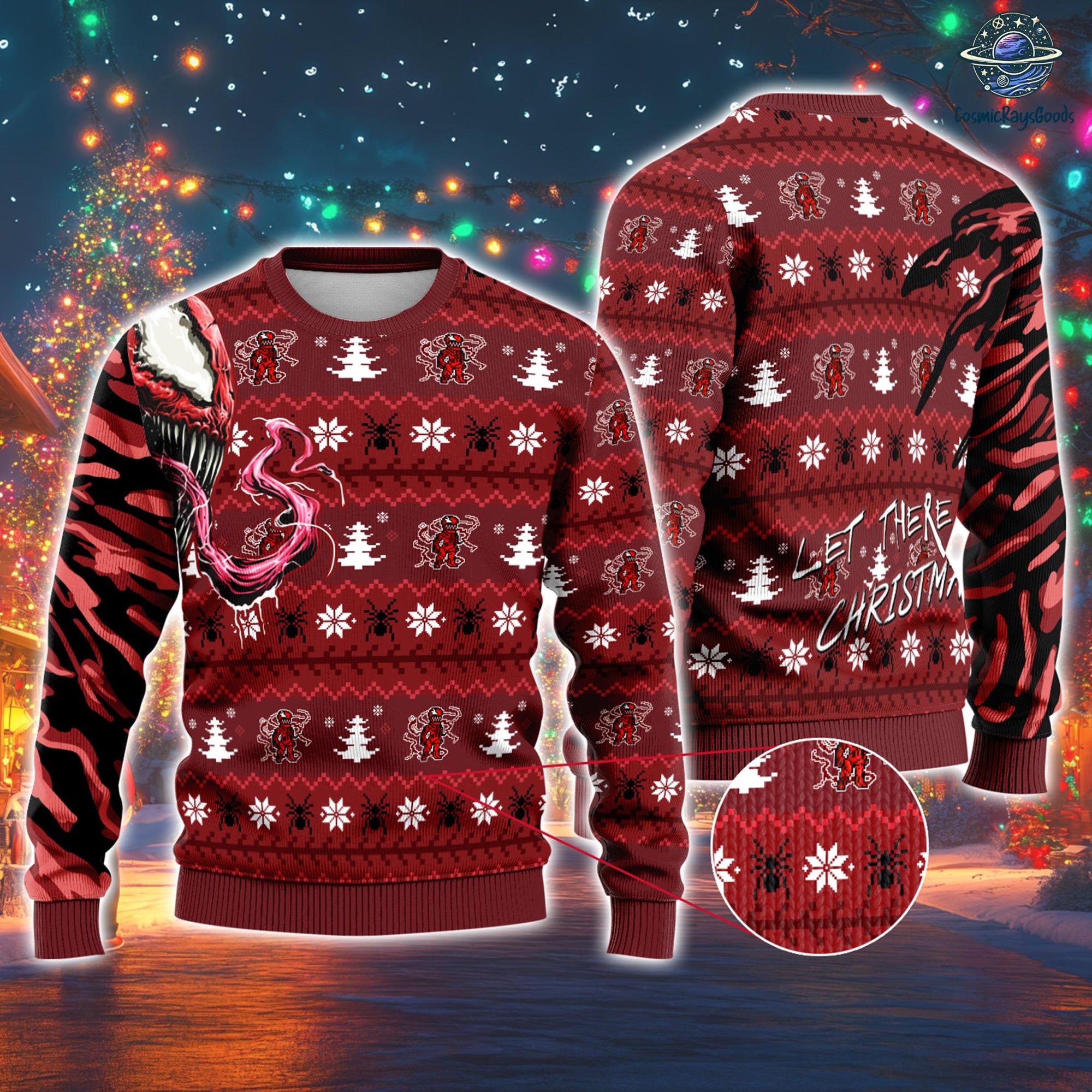Venom Ugly Christmas Sweater, Venom Movie Christmas Sweater, Antihero Sweater, MCU Fan Gifts