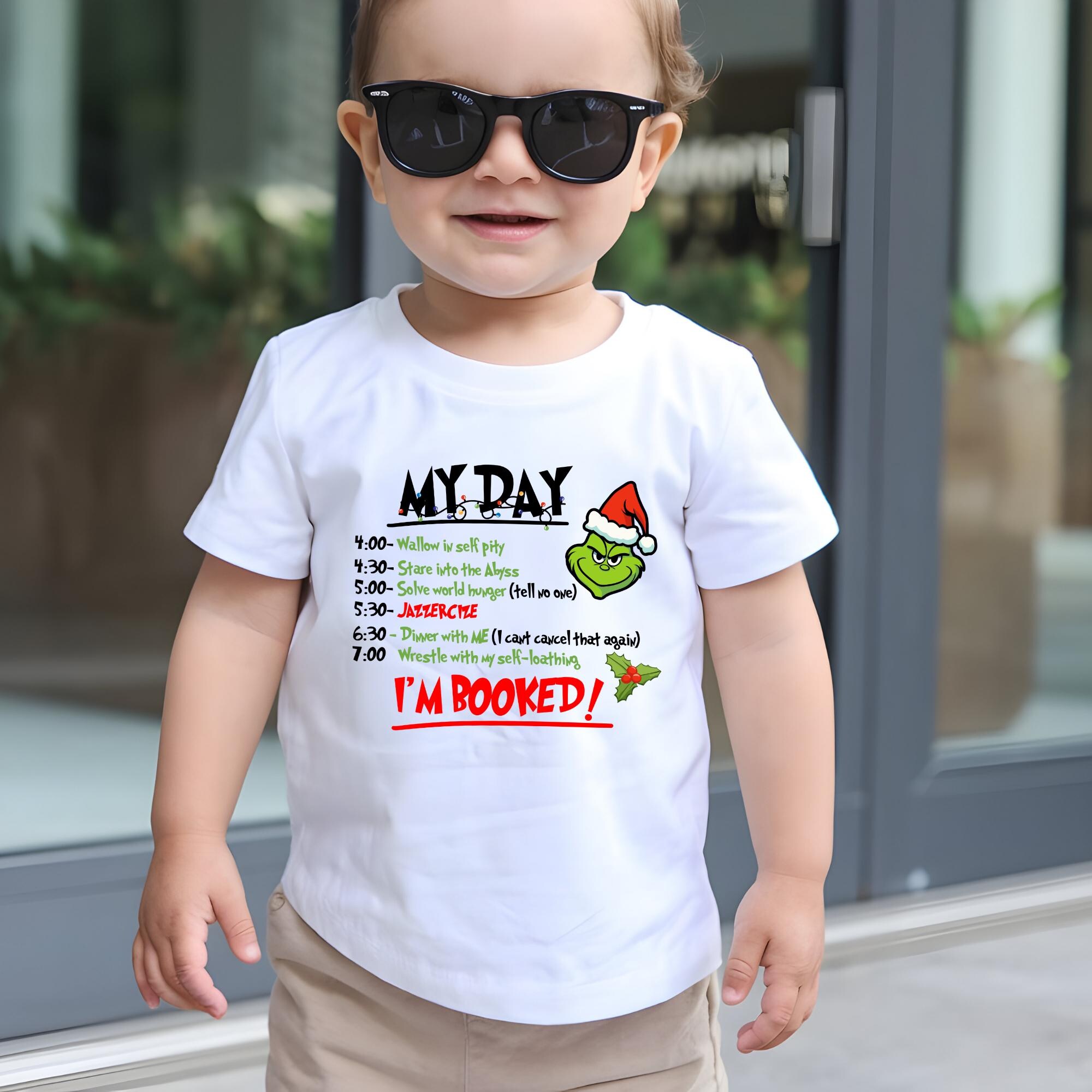 il_2000xN.7301464507_7xg9.jpg My Day I'm Booked Xmas Youth Sweatshirt, Grinch Christmas Schedule Kids Sweatshirt, Holiday Toddler T-Shirt, Youth Christmas Graphic Tee