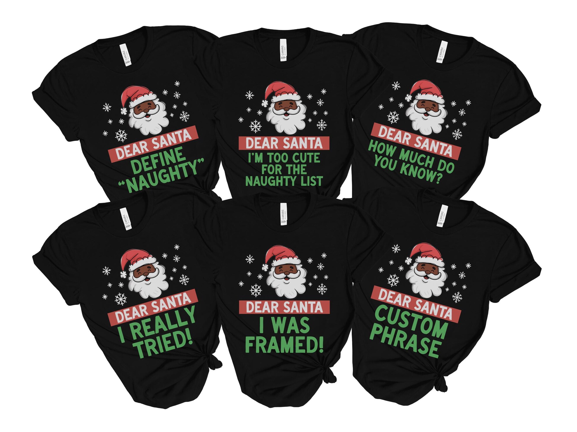 il_2000xN.7301778351_ny42.jpg Matching Family Christmas Pajamas, Custom Dear Santa Family Xmas PJs, Black St. Nick Group Holiday Shirt, Personalized Christmas Family Tees
