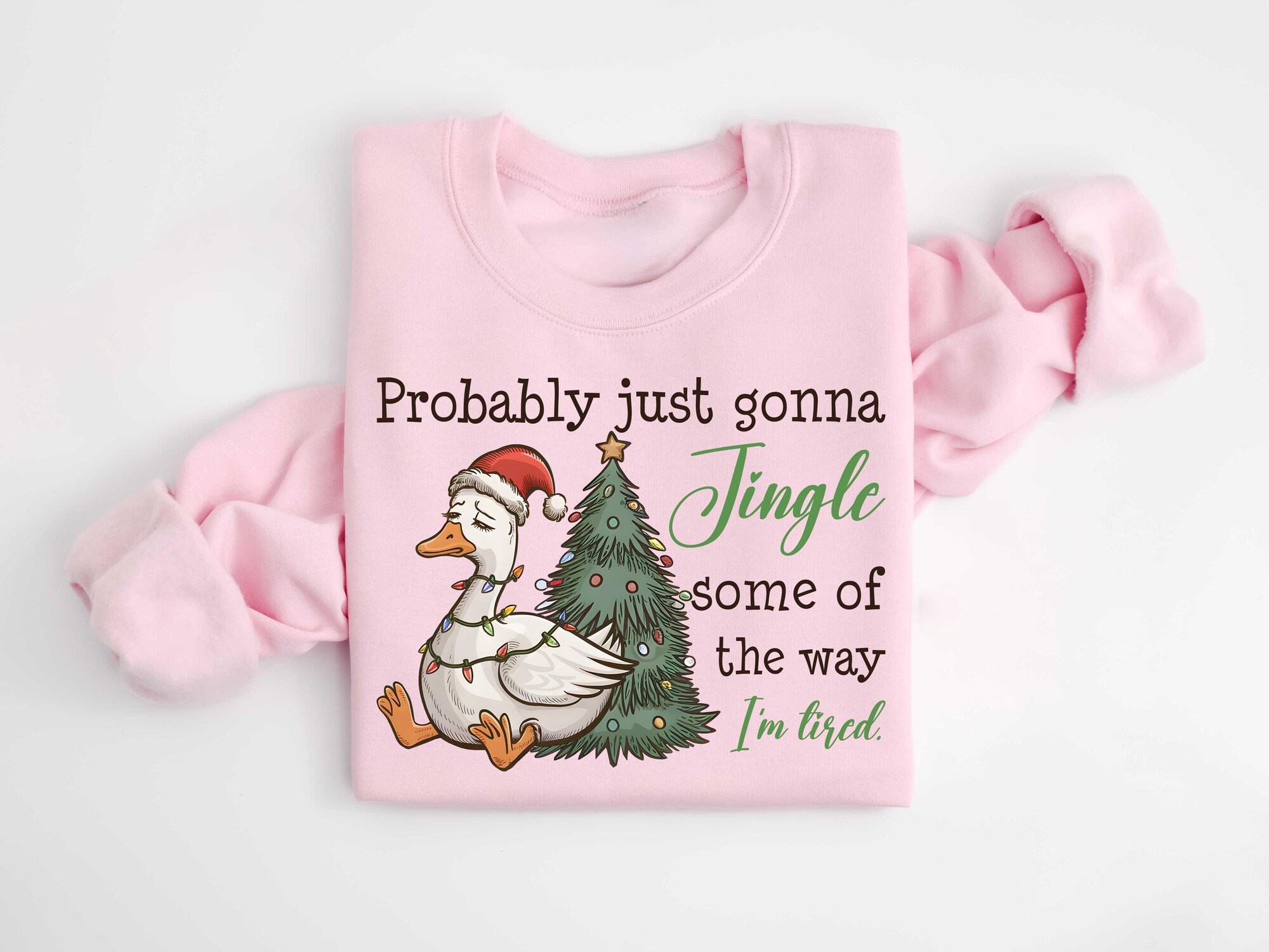 il_2000xN.7302062877_fnd6-1.jpg Probably Just Gonna Jingle Some Of The Way I'm Tired Christmas Sweatshirt, Funny Holiday tShirt, Christmas Jingle Song Shirt, Xmas Tee Gift
