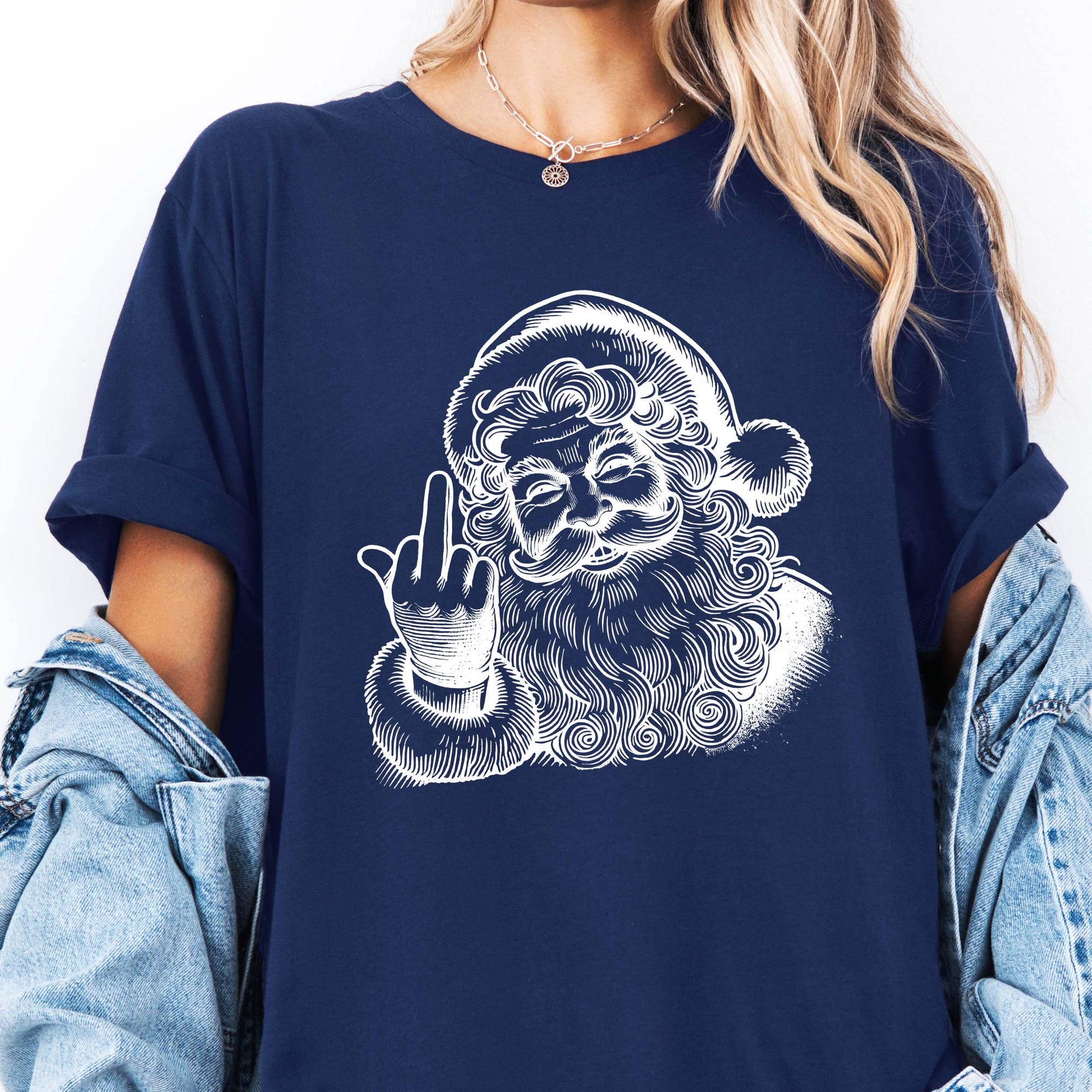 il_2000xN.7304119099_5g2r.jpg Funny Santa Christmas Shirt and Sweatshirt: Retro Naughty Graphic Tee, Christmas Humor Gift, Holiday Crewneck