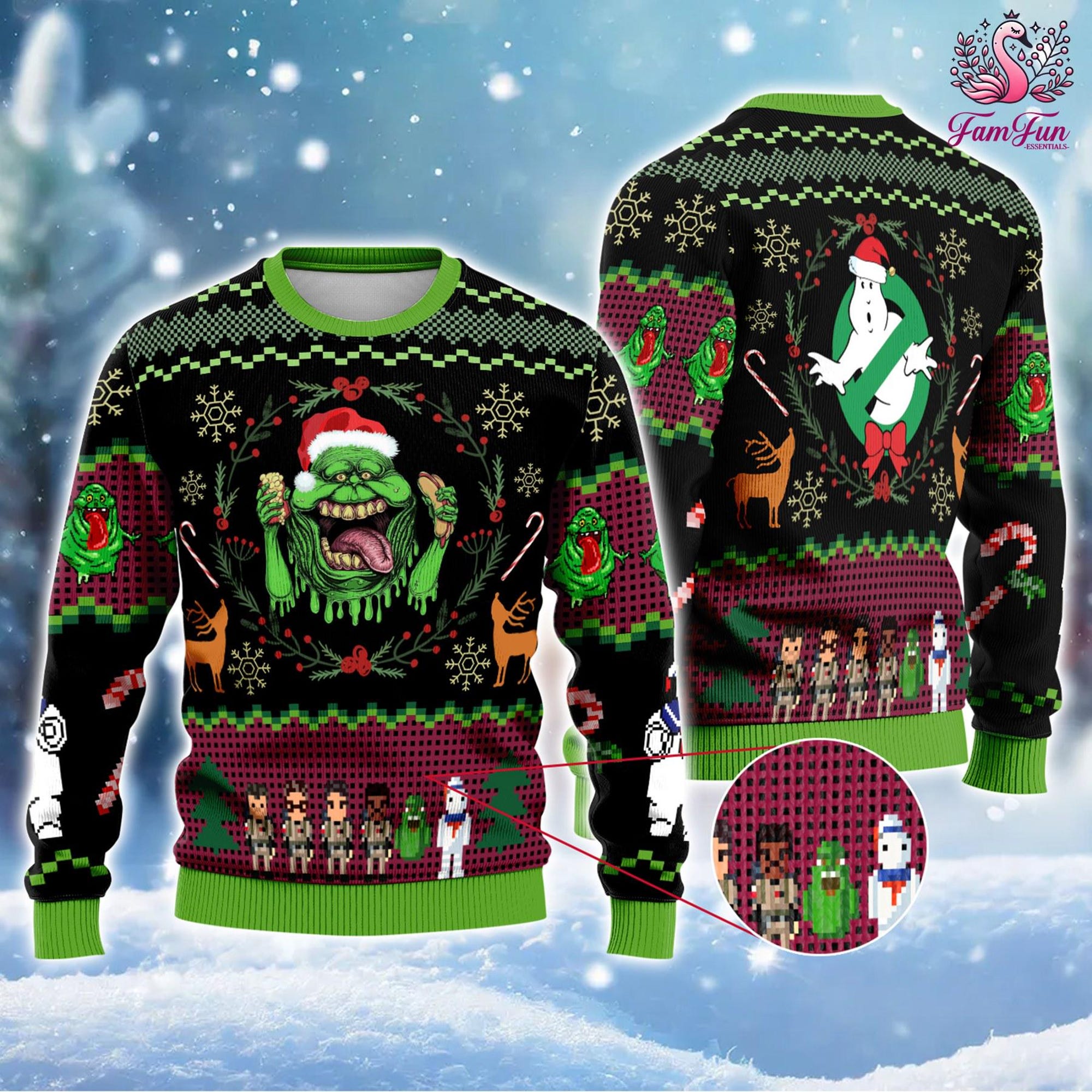 Bustin Ghostbusters Ugly Christmas Sweater Ghostbusters Ugly Christmas Sweater, Bustin Sweater, Ugly Christmas Sweater, Christmas Party