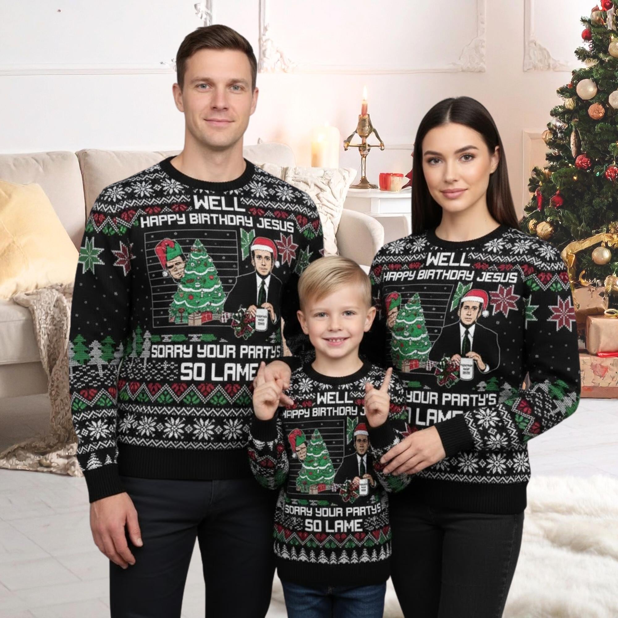 Sorry You Party So Lame Ugly Sweater, The Office Christmas Sweater, Michael Scott Ugly Xmas Sweater, Christmas Tv Show Sweater