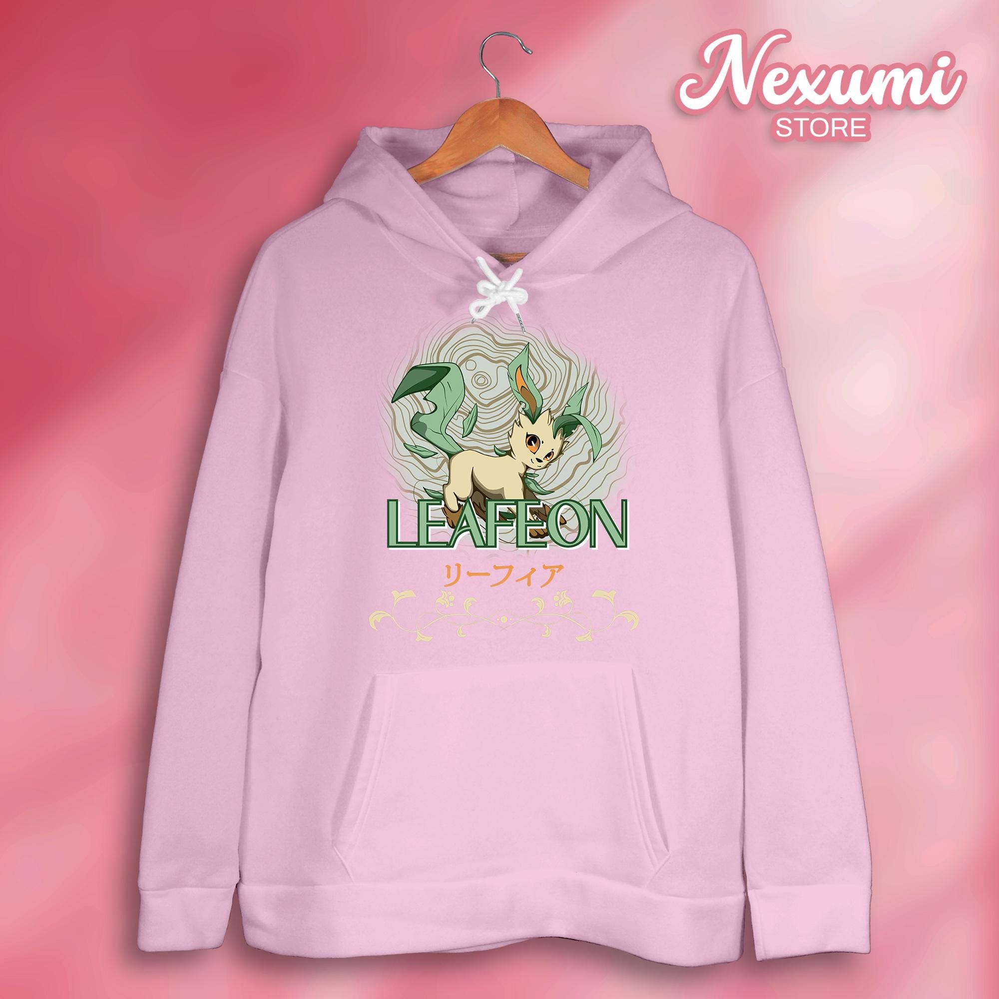 Leafeon Hoodie Sweatshirt: Eeveelutions Anime Sweatshirt – Comfort Colors Unisex Manga Video Game Fan Gift Style Sweatshirt