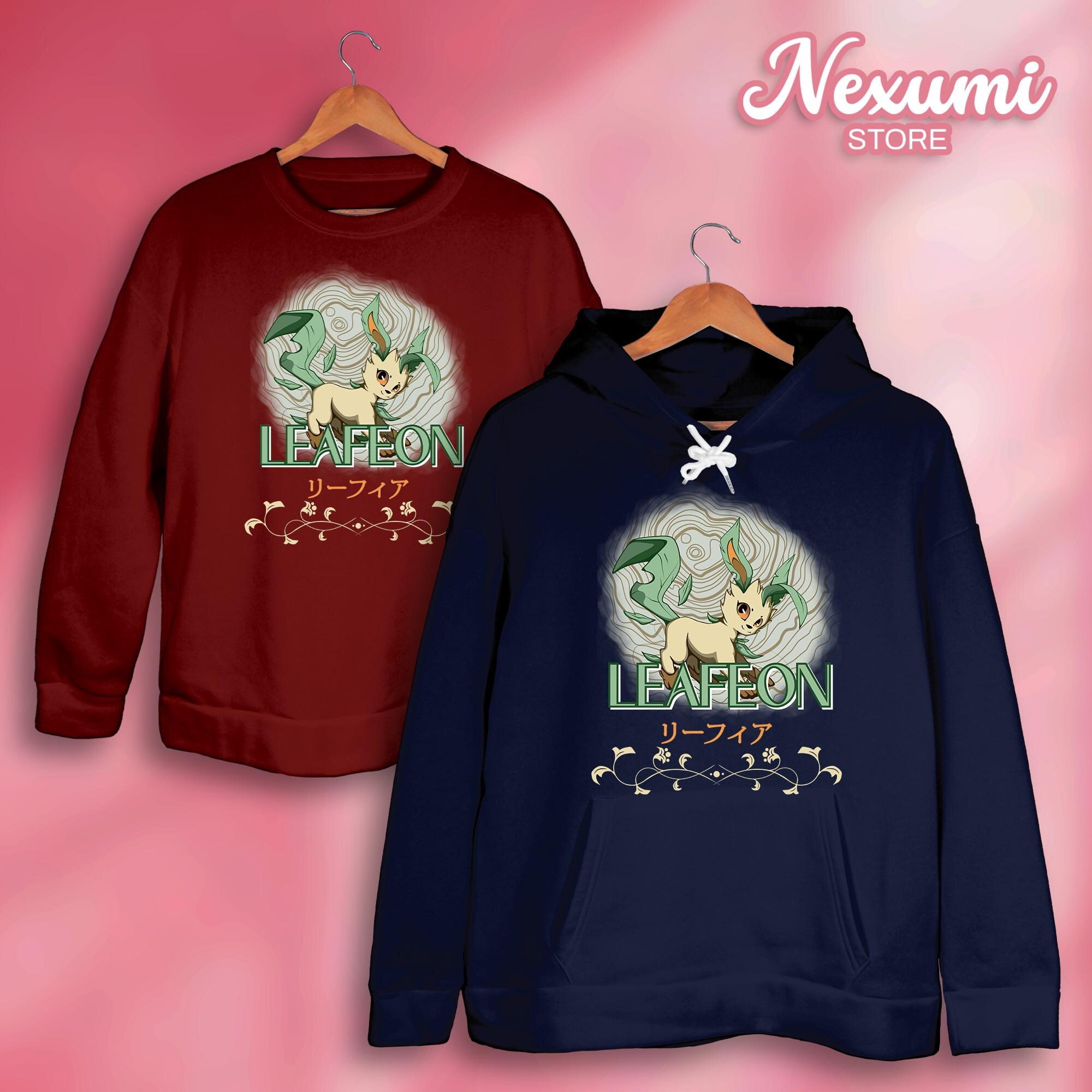 il_2000xN.7310900451_3sdl-2.jpg Leafeon Hoodie Sweatshirt: Eeveelutions Anime Sweatshirt - Comfort Colors Unisex Manga Video Game Fan Gift Style Sweatshirt