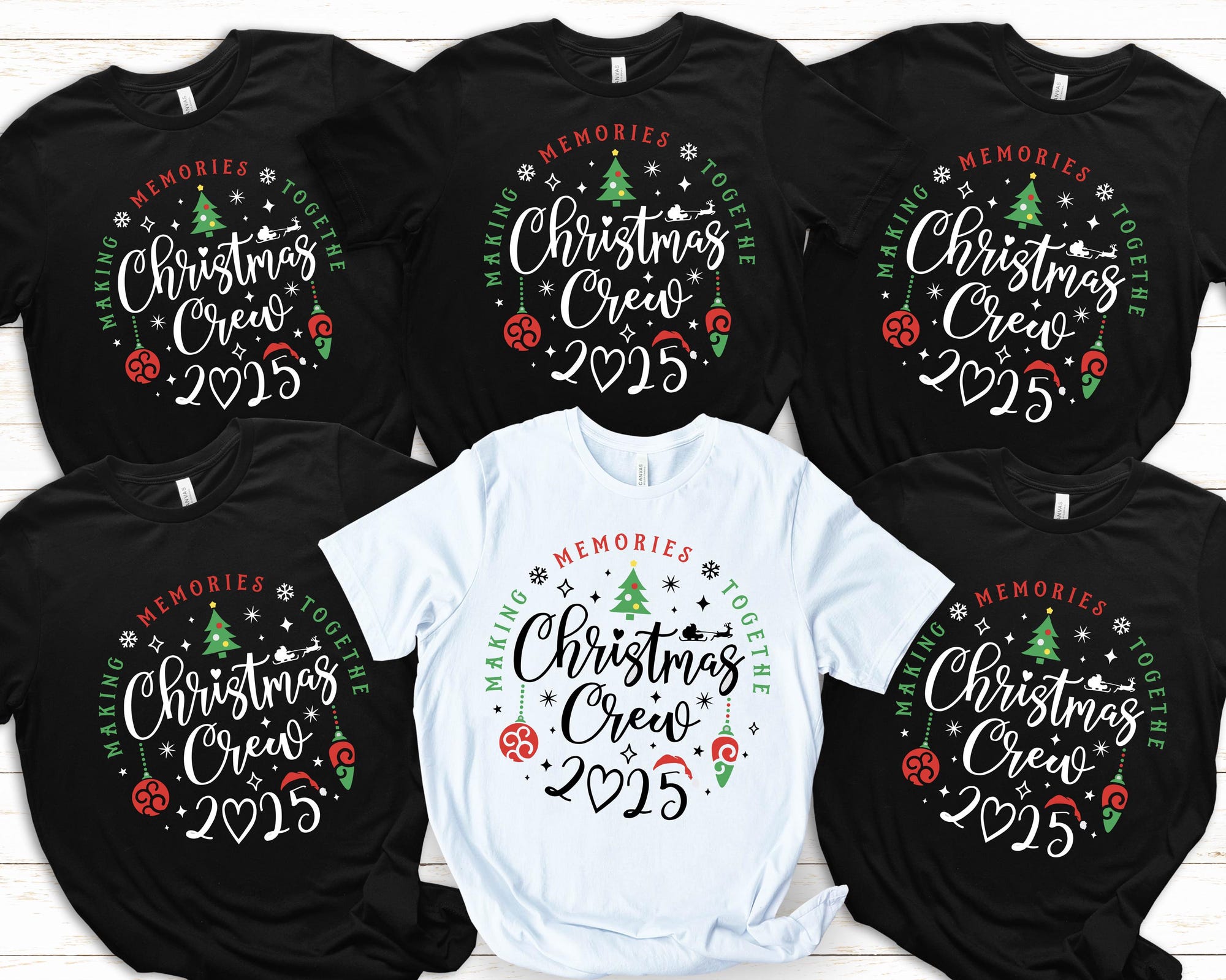 Matching Family Christmas Crew 2025 T-Shirts