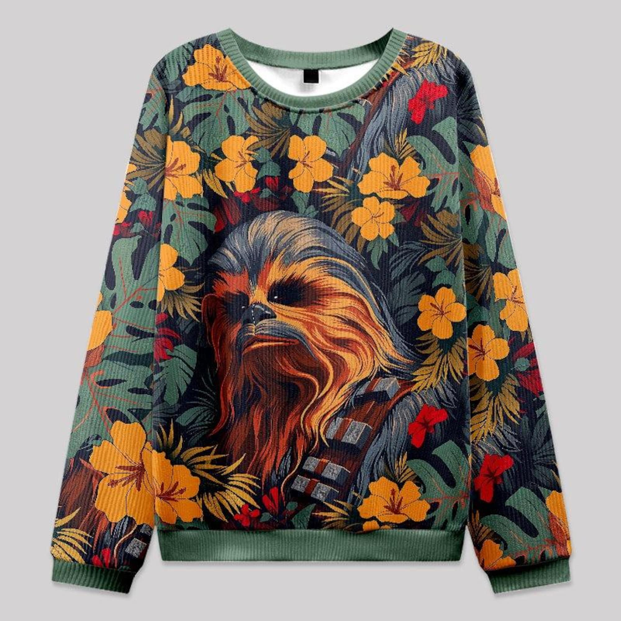 Chewie Flowers and Trees Starwars Ugly Sweater,  Chewbacca Christmas Starwars Tee, Hollywood Studios Xmas Holiday, Galaxy’s Edge Trip