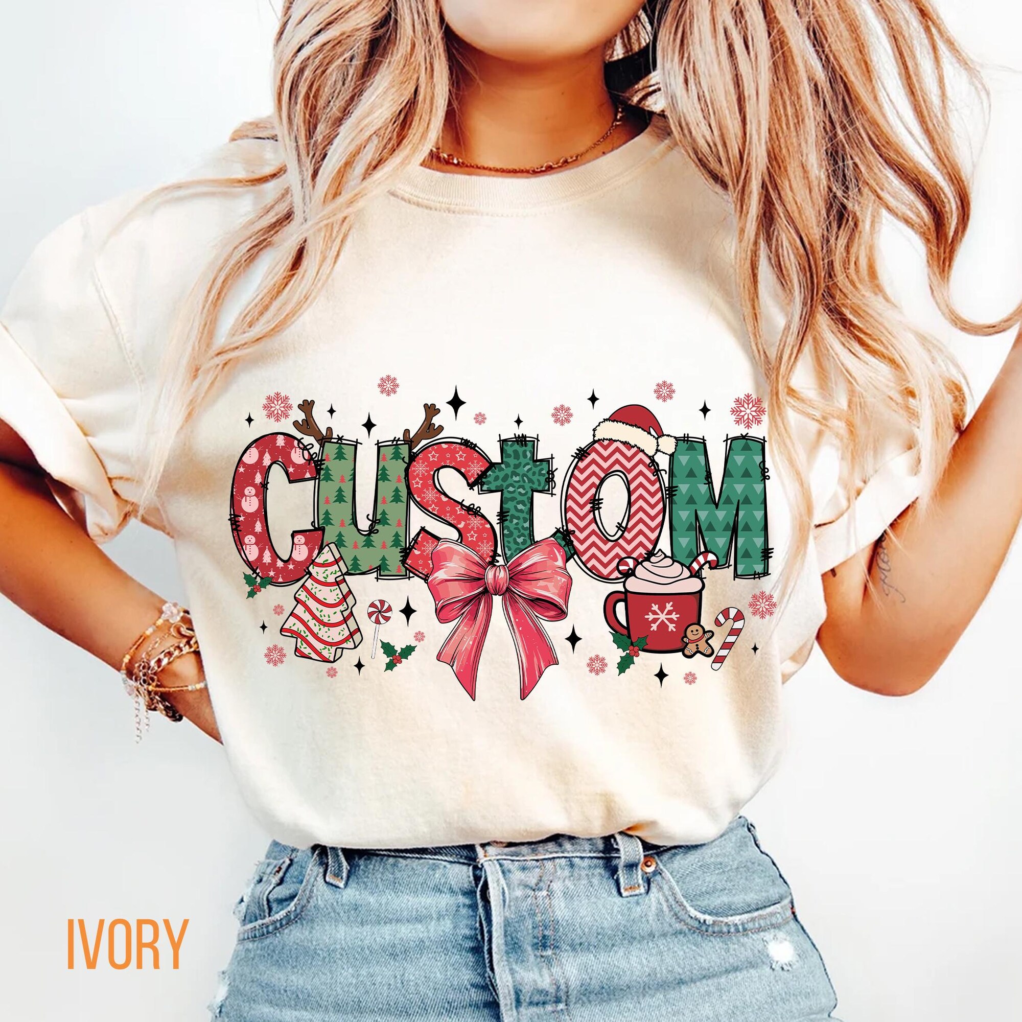 Christmas Custom Name Shirt, Custom Family Name Shirt, Personalized Christmas shirt, Christmas Family Gift, Custom christmas gift family