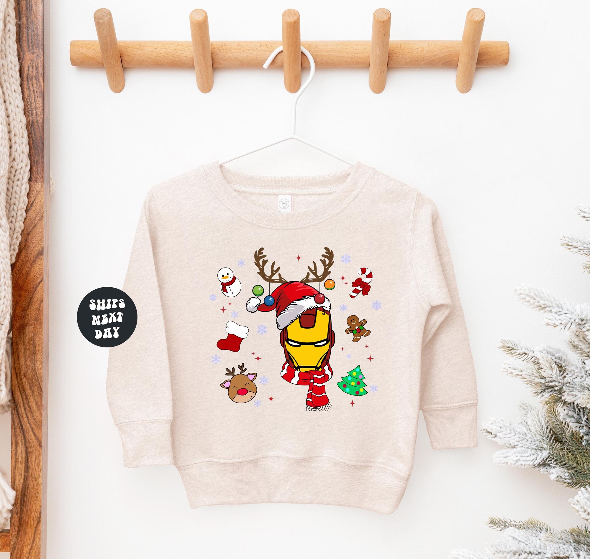 Marvel Christmas Sweatshirt Avengers Superhero Sweatshirt Disney Christmas Kids Sweatshirt Ironman Christmas Boys Gift Christmas Sweatshirt