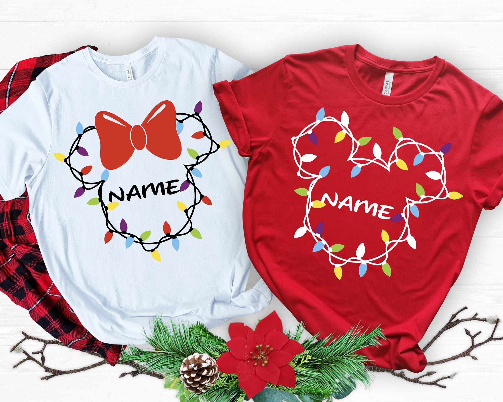 il_2000xN.7313513051_pqbl.jpg Personalized Disney Christmas Lights Shirts, Mickey and Minnie Christmas Shirts, Custom Christmas Squad, Disney Family Matching Trip Tees