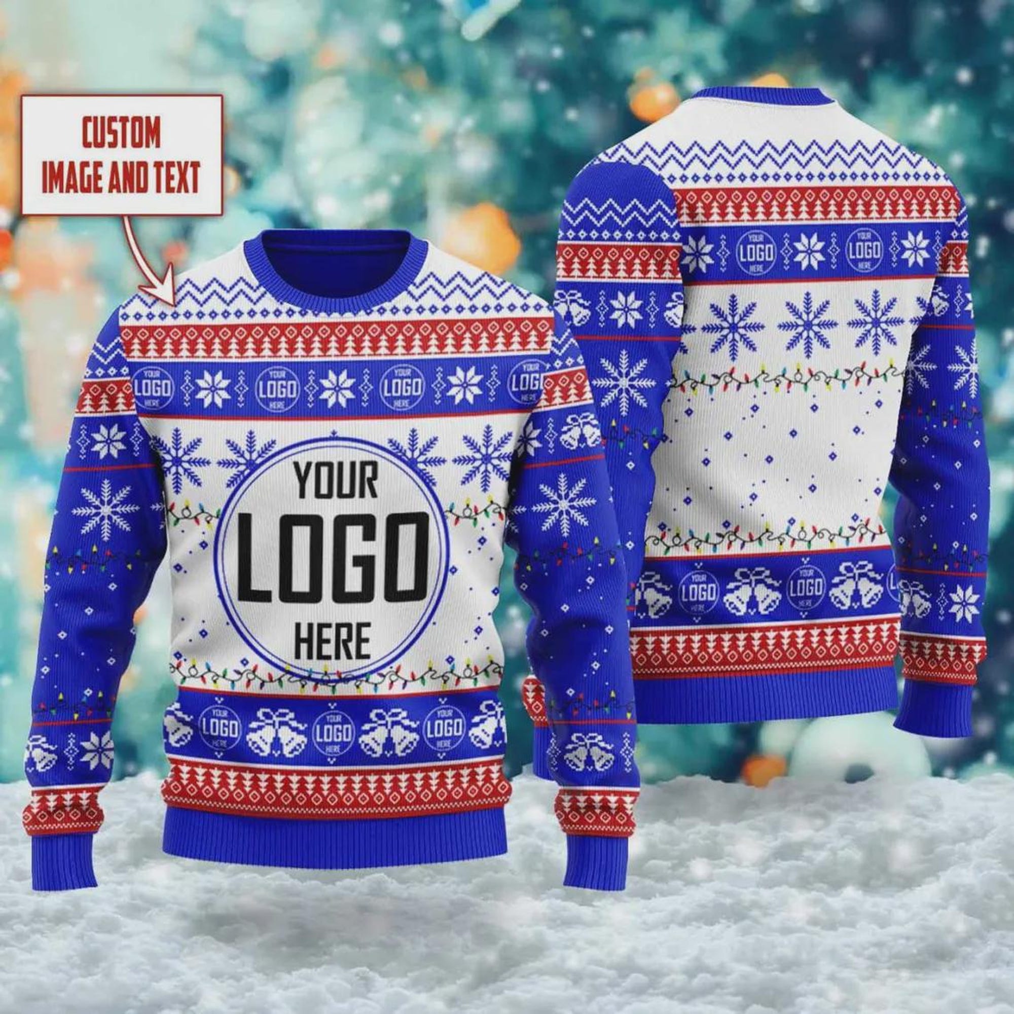 il_2000xN.7314405945_44ec.jpg Custom Your Logo Ugly Christmas Sweater, Custom Company Logo Xmas Ugly Sweater, Personalized Photo Image Christmas Ugly Matching Sweater