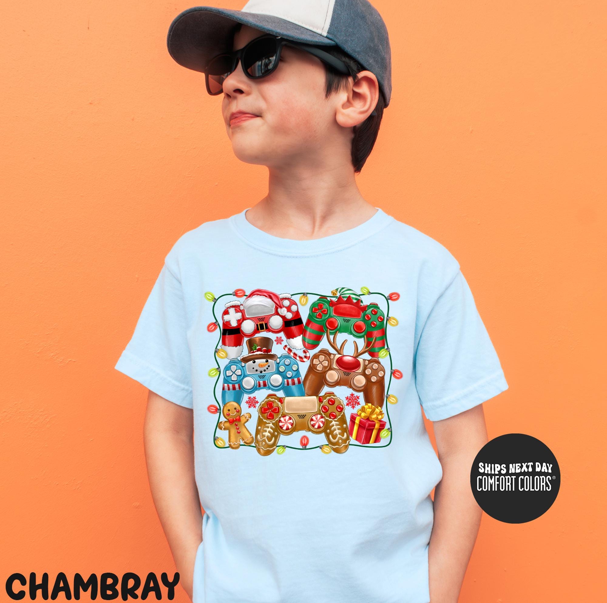 Christmas Gaming Controllers Comfort Colors® Shirt Christmas Gaming Shirt Funny Gaming Shirt Video Game Christmas Sweatshirt Gamer Kids Gift