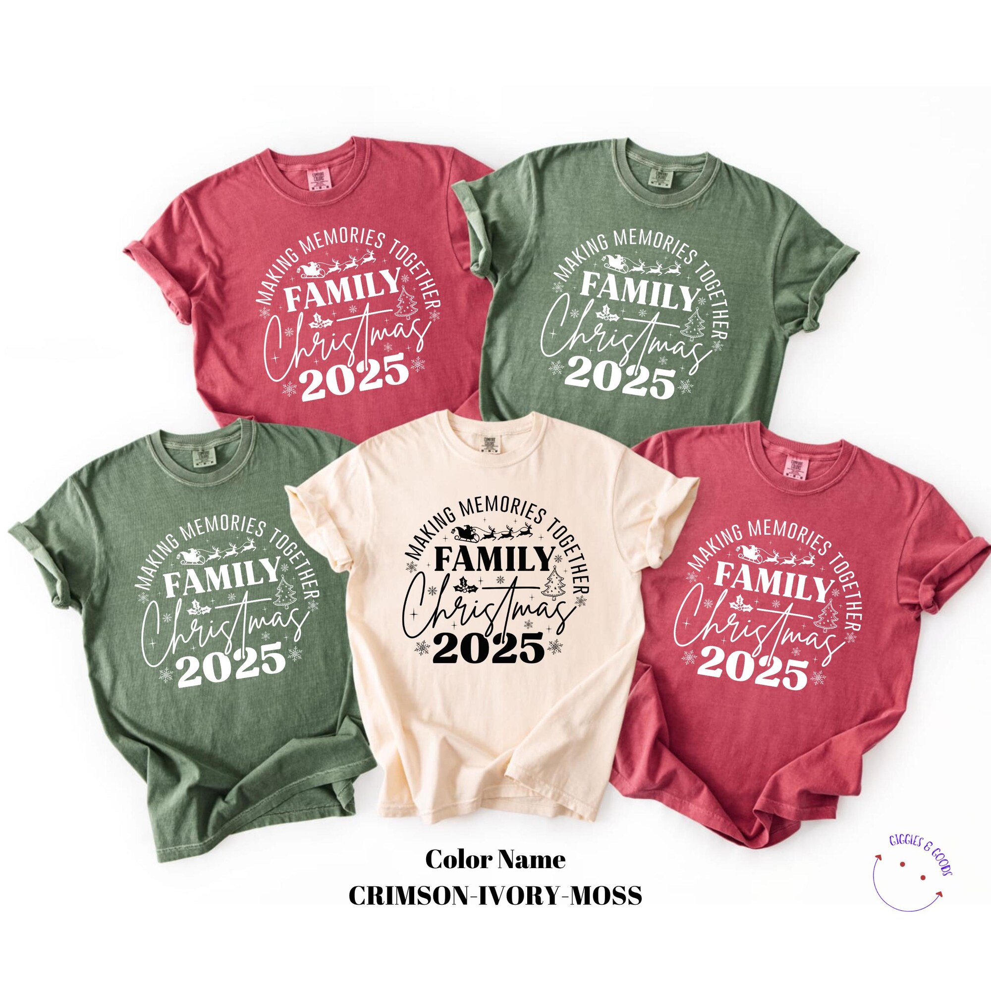 Comfort Colors® Christmas Crew Shirt 2025, Matching Family Holiday Tee, Family Christmas 2025 Making Memories Together Shirt,Christmas Shirt