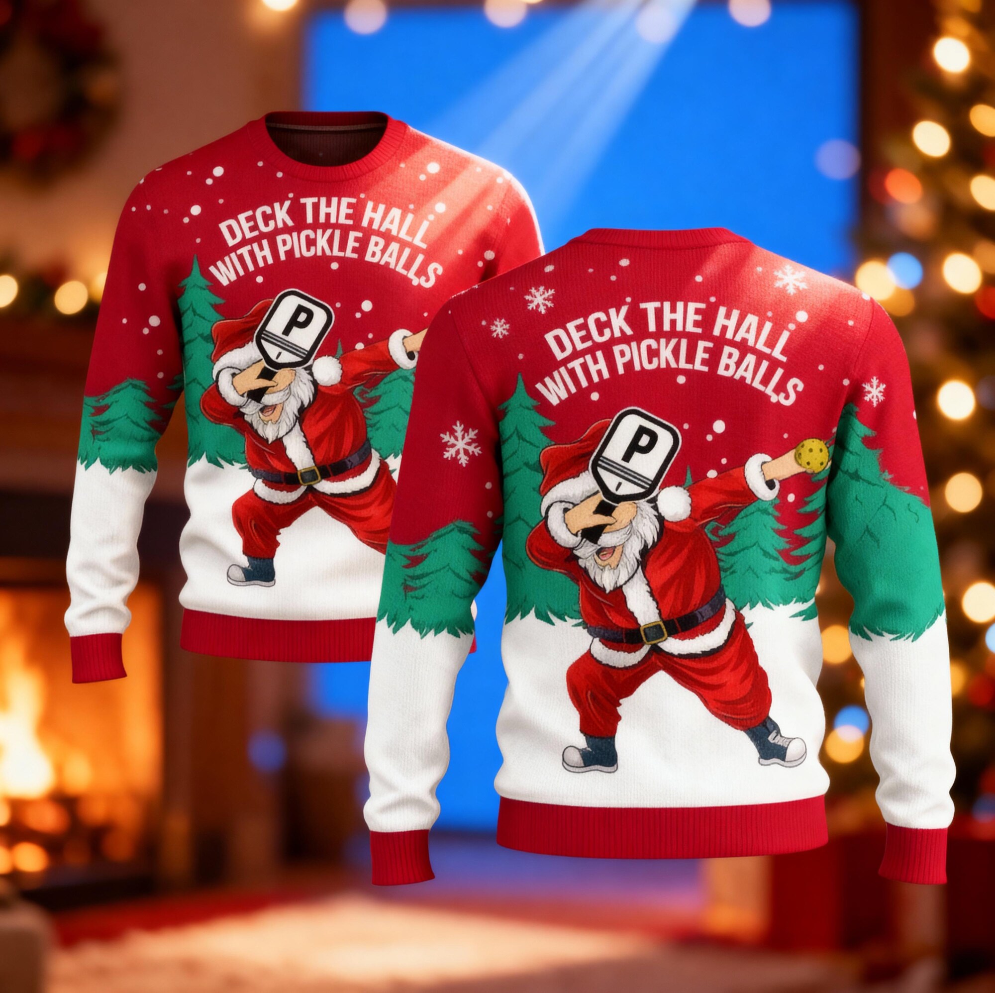 Funny Pickleball Christmas Sweater, Pickleball Sweater, Santa Ugly Sweater Holiday, Ugly Pickleball Christmas, Festive Gift for Men Women