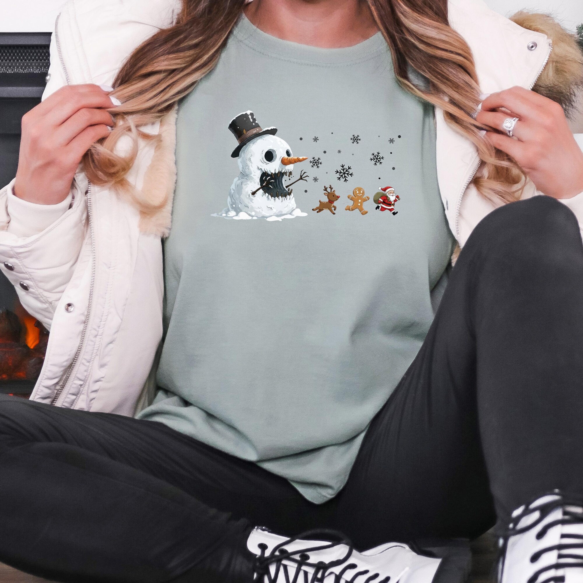 Funny Christmas Shirt, Horror Holiday Sweatshirt, Creepy Xmas Hoodie, Gingerbread Run Gift