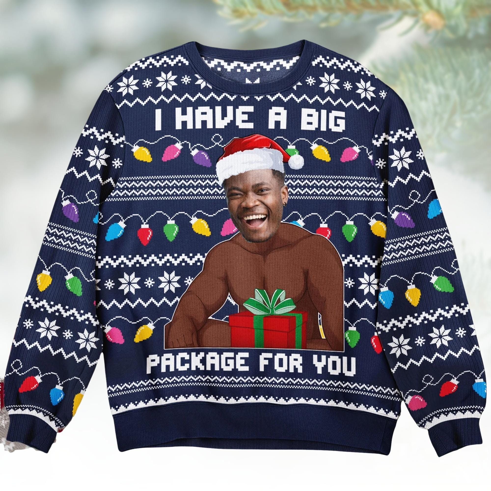 Personalized Christmas Ugly Sweater, I Have A Big Package For You Sweater, Funny Matching Winter Outfit, Cute Christmas Gift