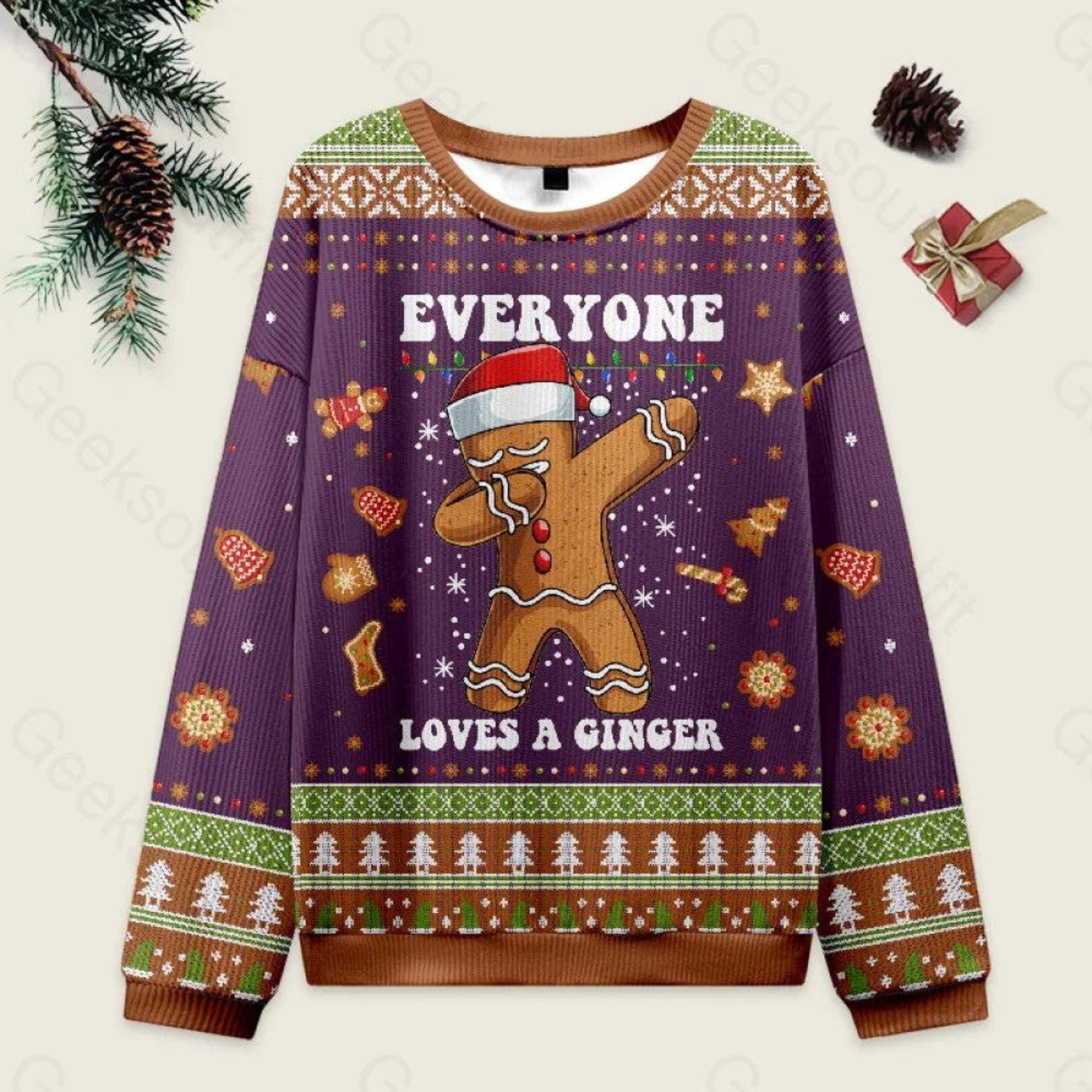 Everyone Love A Ginger Christmas Ugly Sweater, Gingerbread Xmas Party Sweater, Gingerbread Unisex Sweater for Family, Christmas Ugly Sweater