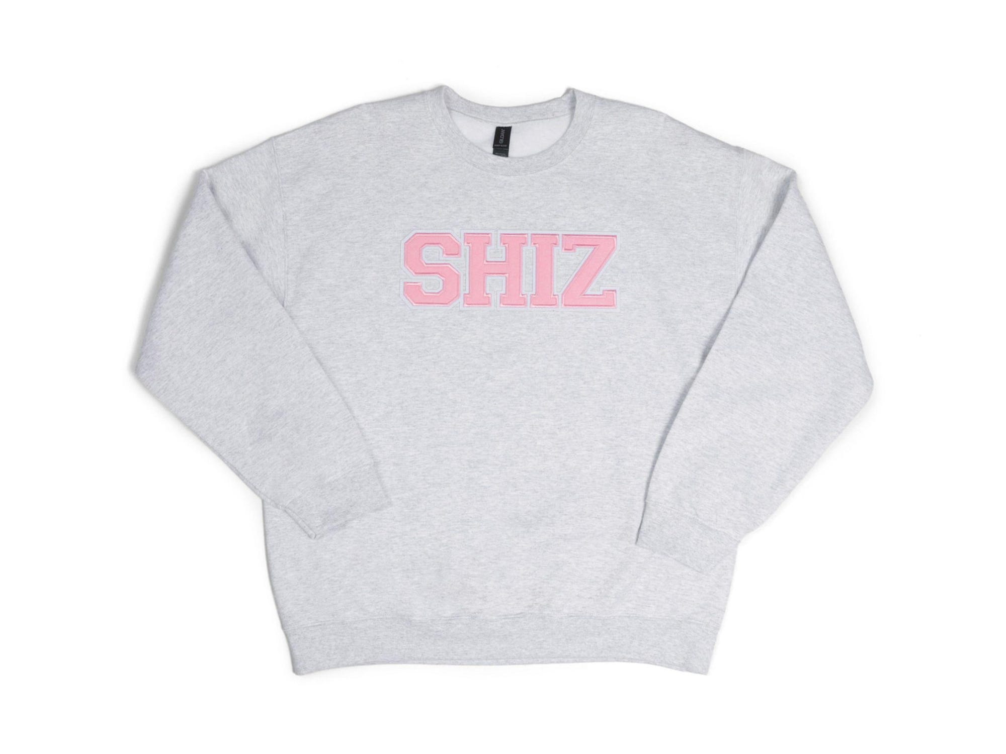 SHIZ University Sweatshirt Wicked Movie College Crewneck Gray with Pink and Navy Blue Patch Unisex Christmas Gift Broadway Fan Movie Premier