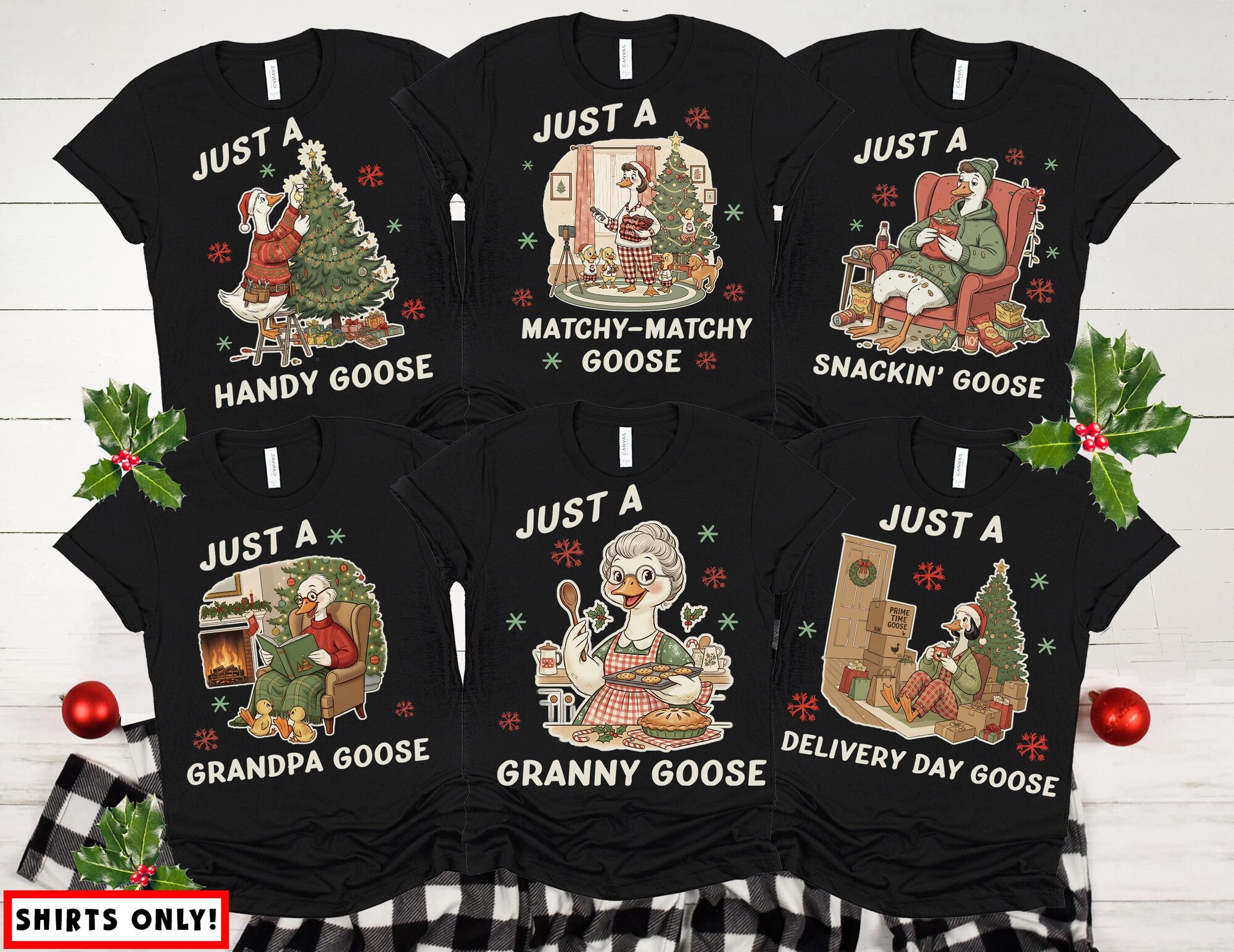 il_2000xN.7319338535_aohh.jpg Goose Christmas Shirts Family Goose Shirts Silly Christmas Goose Gifts Funny Matching Family Goose TShirts Farm Christmas Shirts for Family