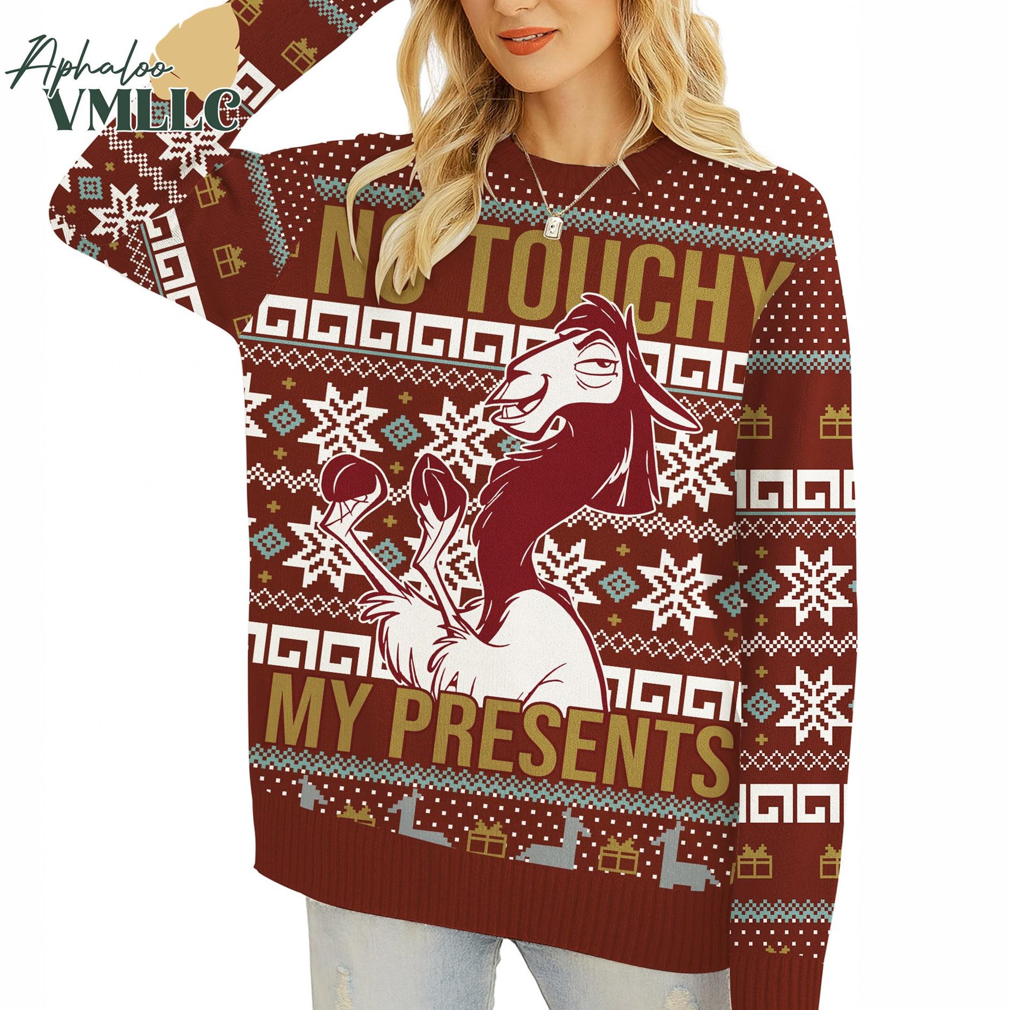 No Touchy My Presents The Emperor’s New Groove Ugly Christmas Sweater, Disneyland Emperor’s New Groove Sweater, Christmas Holiday Sweater