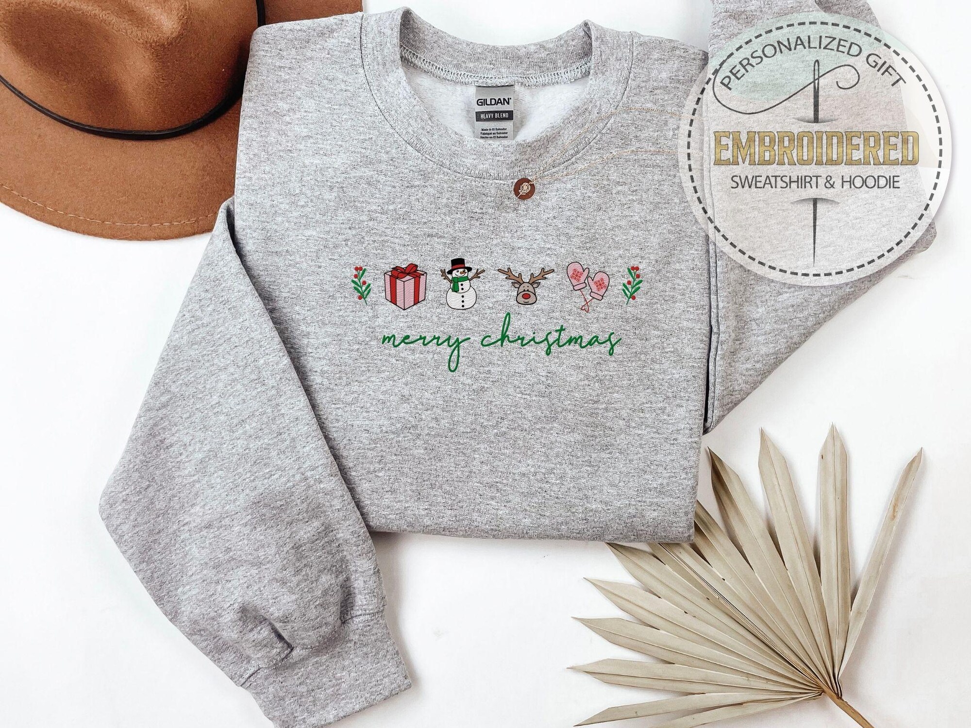 il_2000xN.7322018843_mmrh.jpg Embroidery Merry Christmas Family Sweatshirt, Embroidered Happy Christmas Coquette Hoodie, Matching Family Sweatshirts, Xmas Icons Apparel