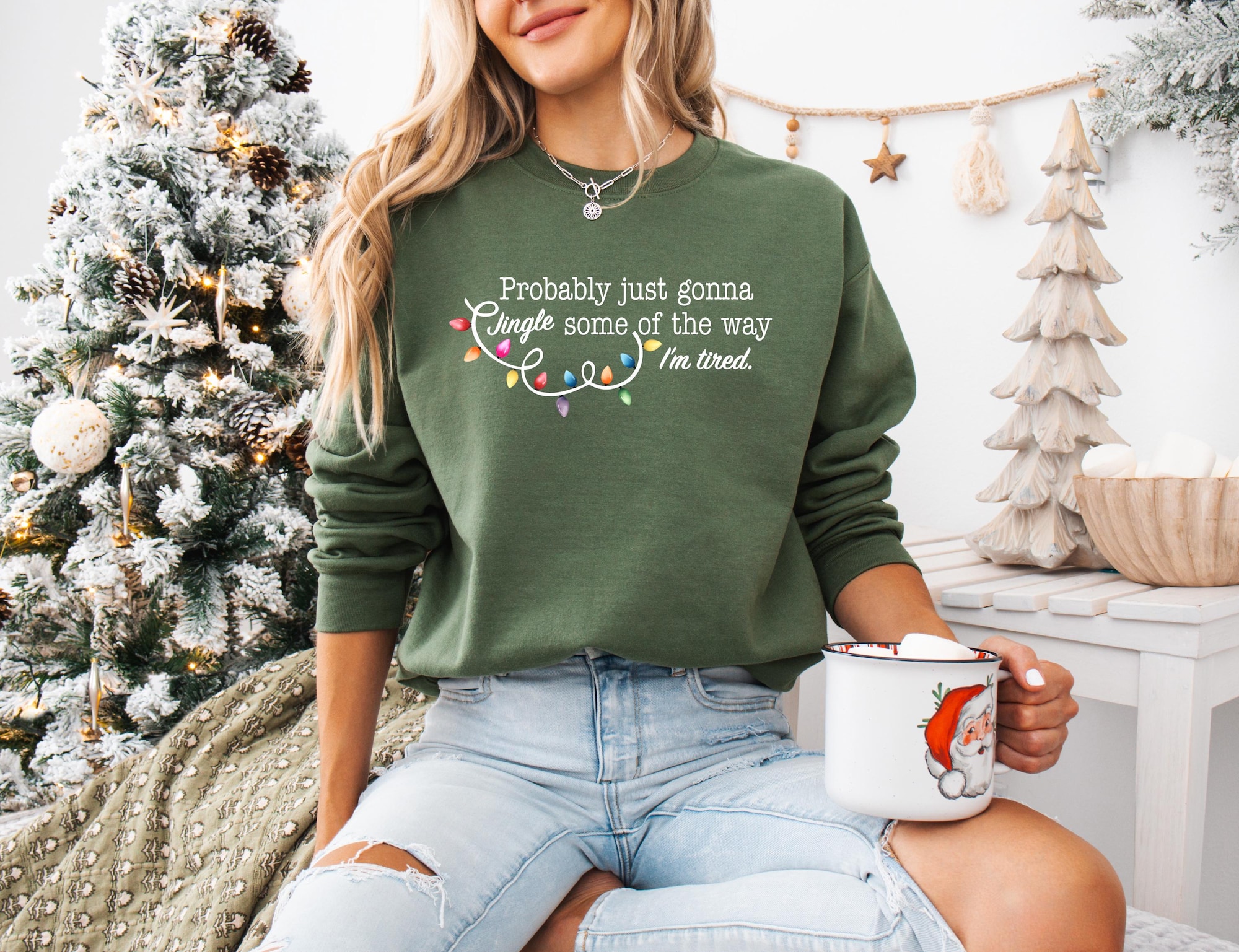Probably Just Gonna Jingle Some Of The Way I’m Tired Christmas Sweatshirt, Funny Holiday Shirt, Christmas Jingle Song Shirt, Christmas Shirt