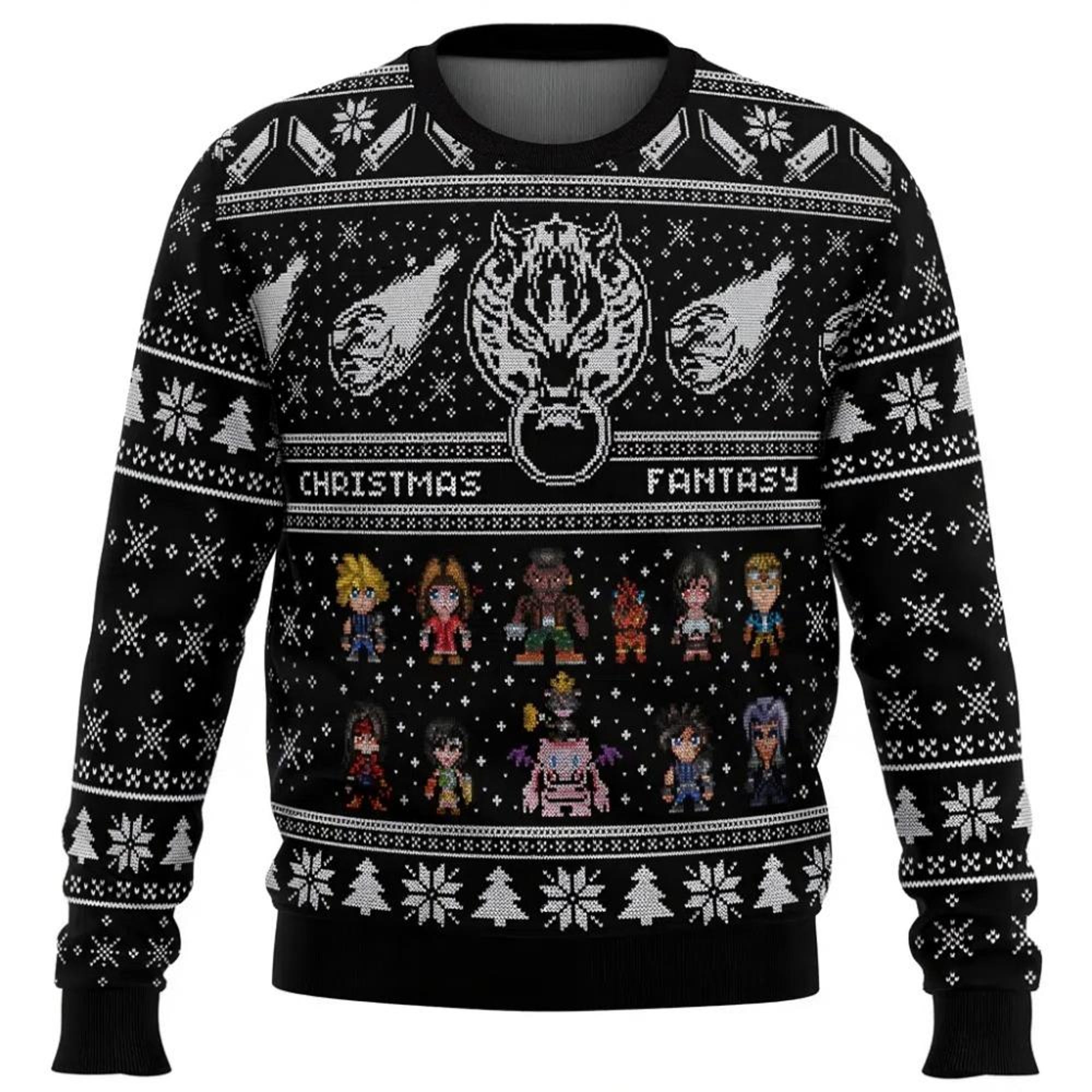 Final Fantasy 7 VII FF7 Ugly Christmas Sweater Cartoon Anime