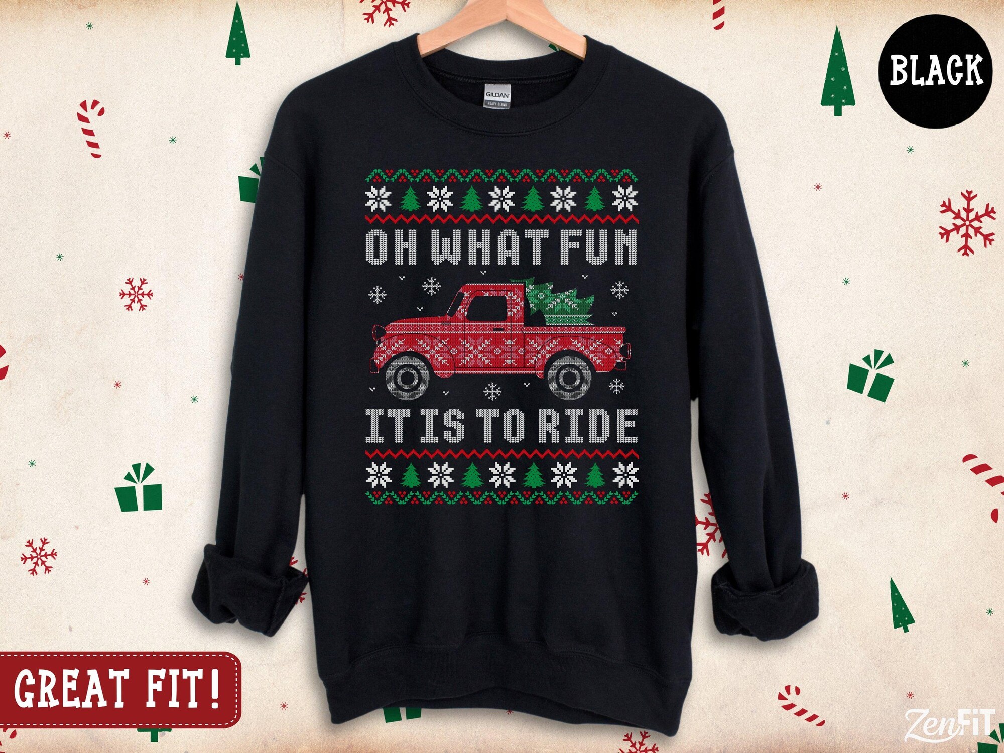 il_2000xN.7329038947_joai-1.jpg Oh What Fun It Is To Ride Christmas Sweatshirt: Cotton and Polyester Blend S-3XL