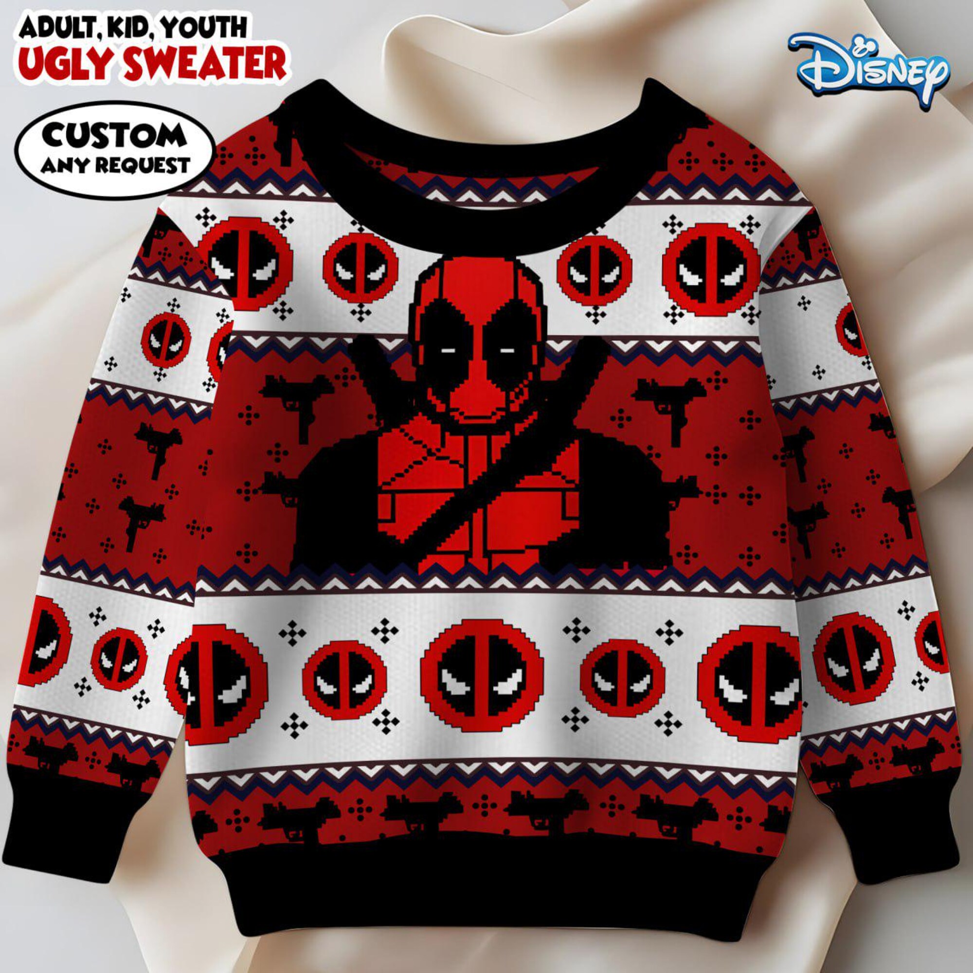 il_2000xN.7329692743_kdoo.jpg Christmas Deadpool Sweater, Deadpool Ugly Christmas Sweater, Xmas Party Gift For Women Men Kid, Superhero Holiday Sweater