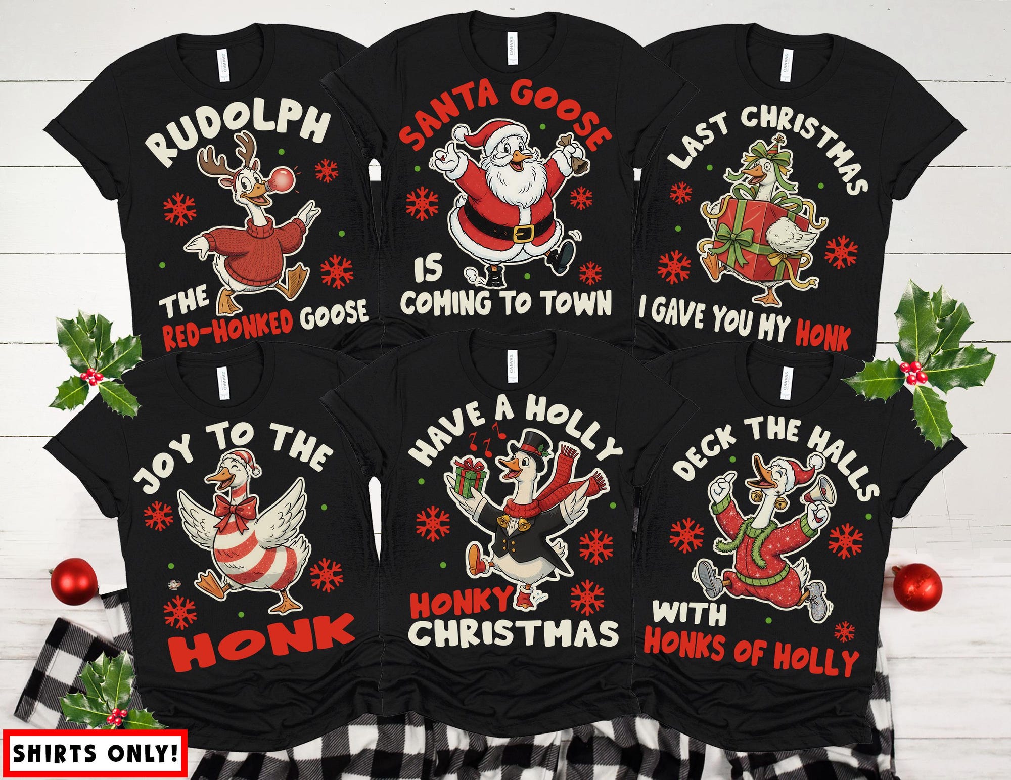 Goose Christmas Shirts Family Goose Shirts Silly Christmas Goose Gifts Funny Matching Family Goose TShirts Farm Christmas Shirts for Family