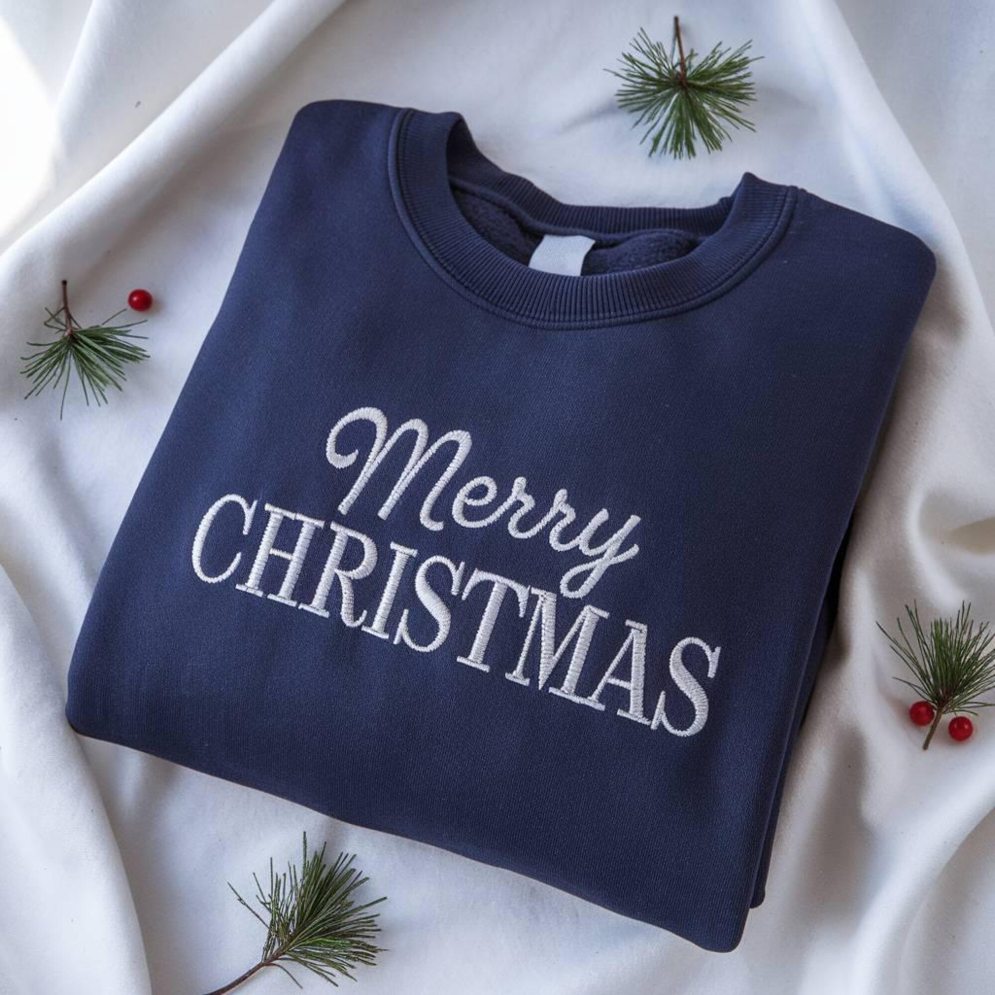 il_2000xN.7330897583_dlow-1.jpg Embroidery Christmas Sweatshirt, Merry Christmas Sweatshirt, Womens Christmas Sweatshirt, Retro Women's Holiday Sweatshirt, Christmas Gift