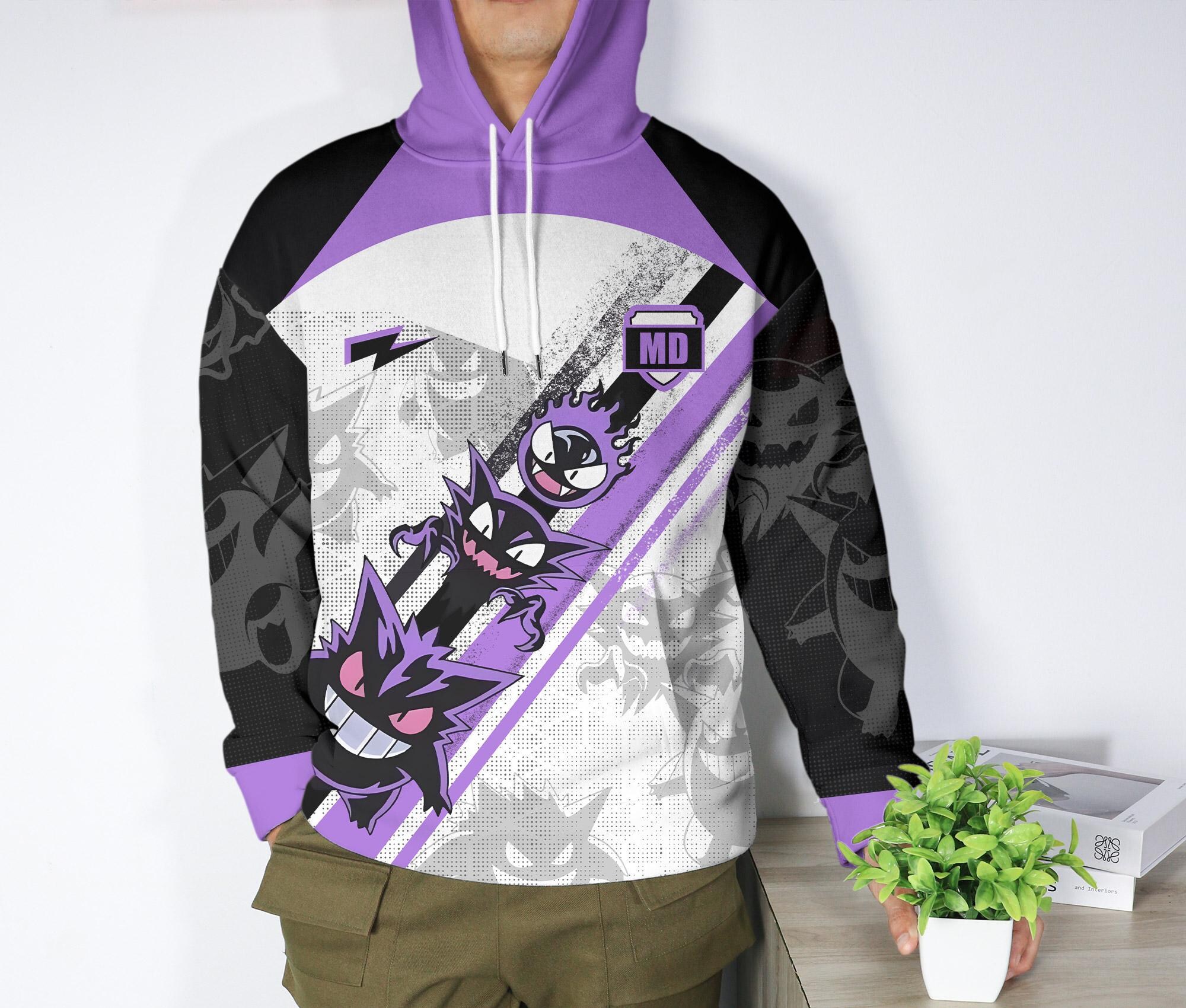 il_2000xN.7333062303_5e9a.jpg Gengar Hoodie Shirt, Cute Gengar Sweatshirt, Funny Ghost Graphic Hoodie, Kawaii Unisex Pullover, Trendy Streetwear Gift, Gengar Gifts