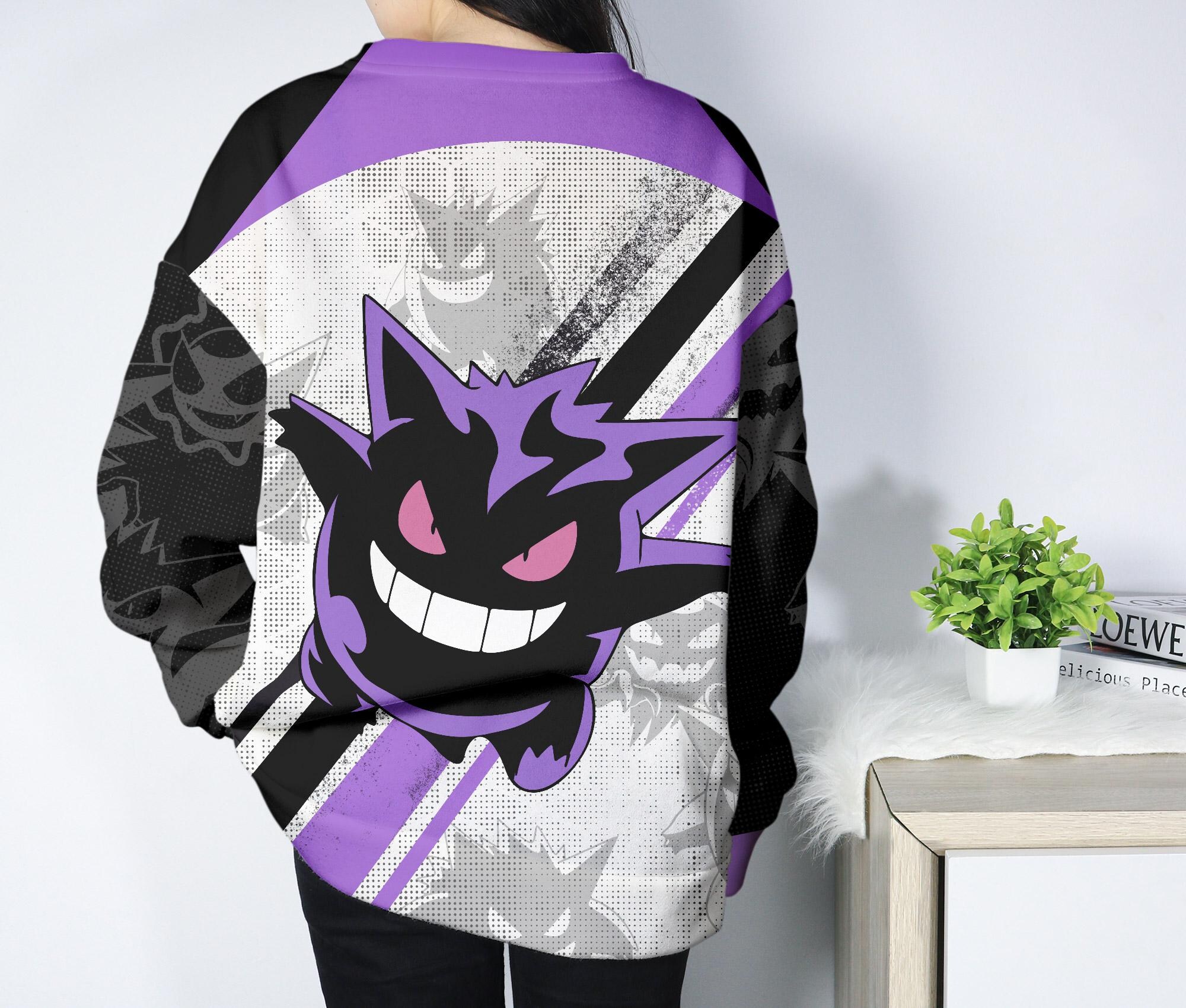 il_2000xN.7333062327_ibgt.jpg Gengar Hoodie Shirt, Cute Gengar Sweatshirt, Funny Ghost Graphic Hoodie, Kawaii Unisex Pullover, Trendy Streetwear Gift, Gengar Gifts