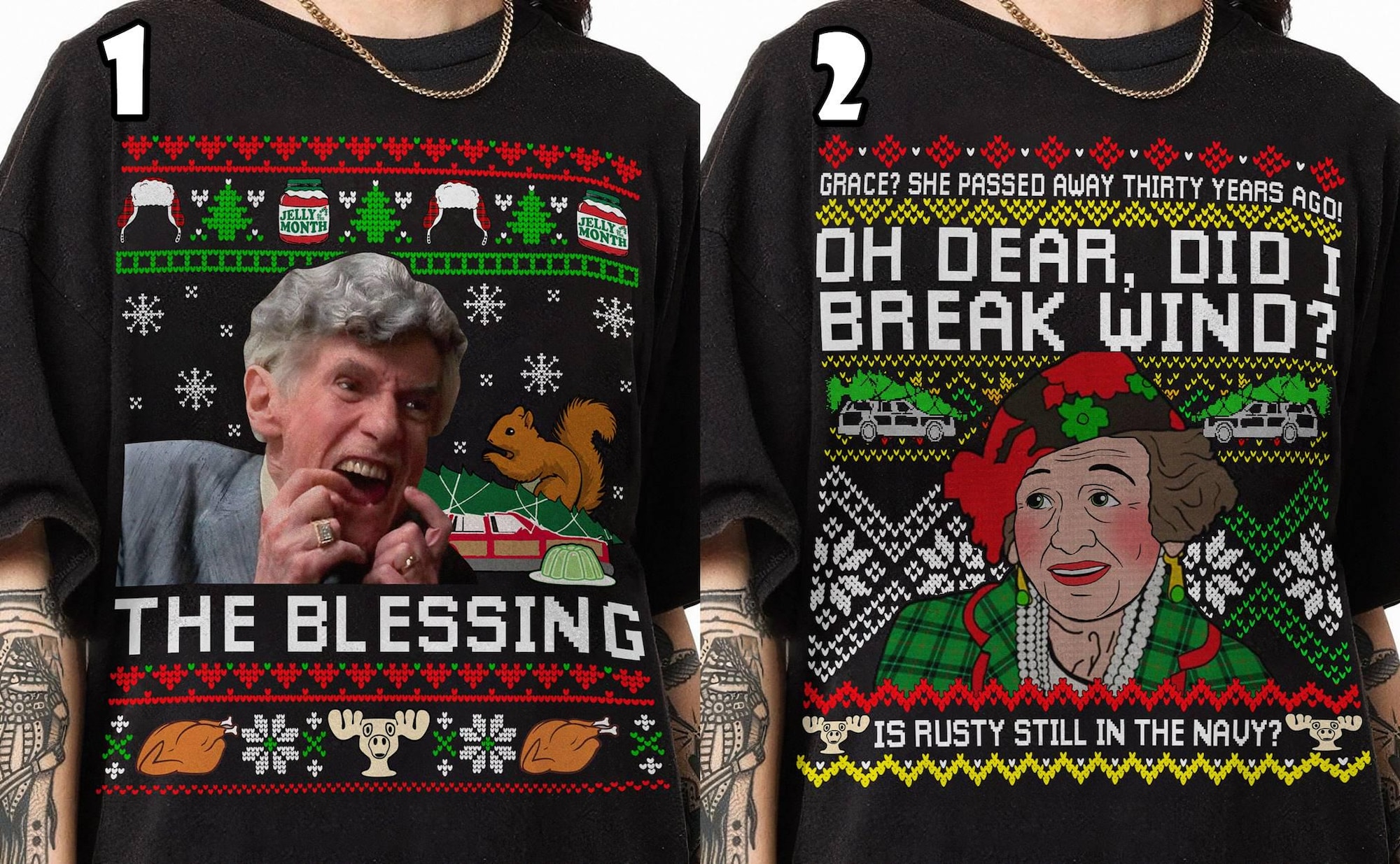 Uncle Lewis The Blessing Ugly SweatSlipperT Shirt, Oh Dear, Did I Break Wind?, National Lampoon’s Christmas Vacation Ugly Xmas Sweatshirt