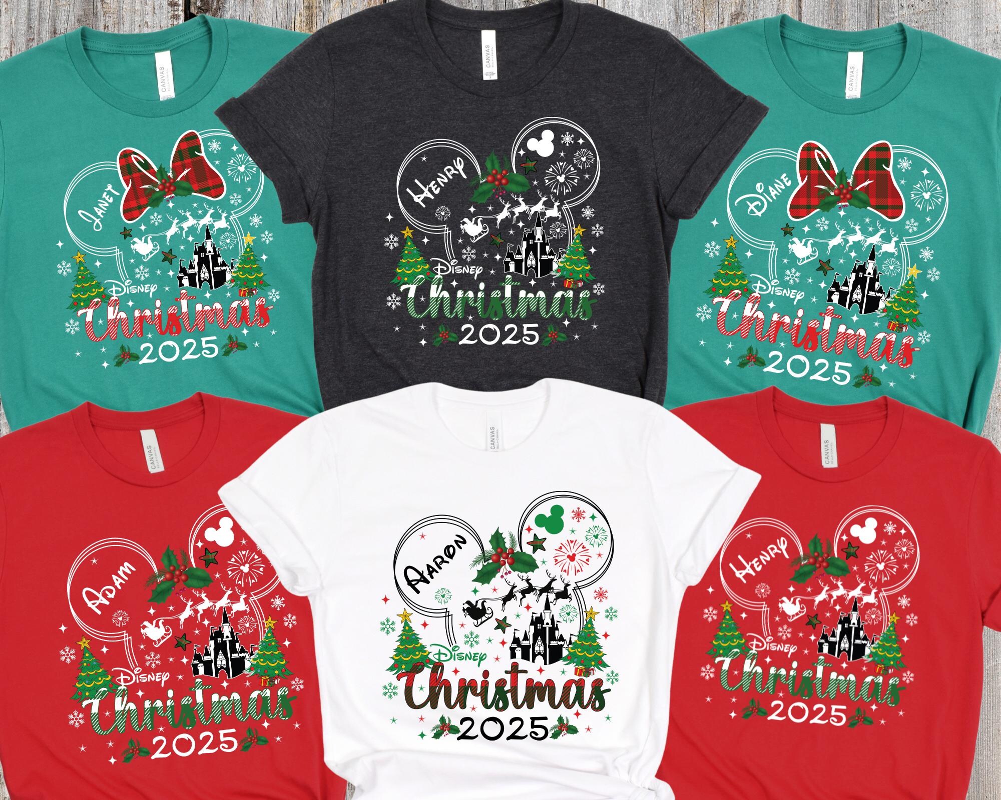 Custom Disney Family Christmas Shirt, Disney Family Christmas Matching Shirt, Mickey’s Very Merry Shirt, Personalized Disney Christmas Shirt