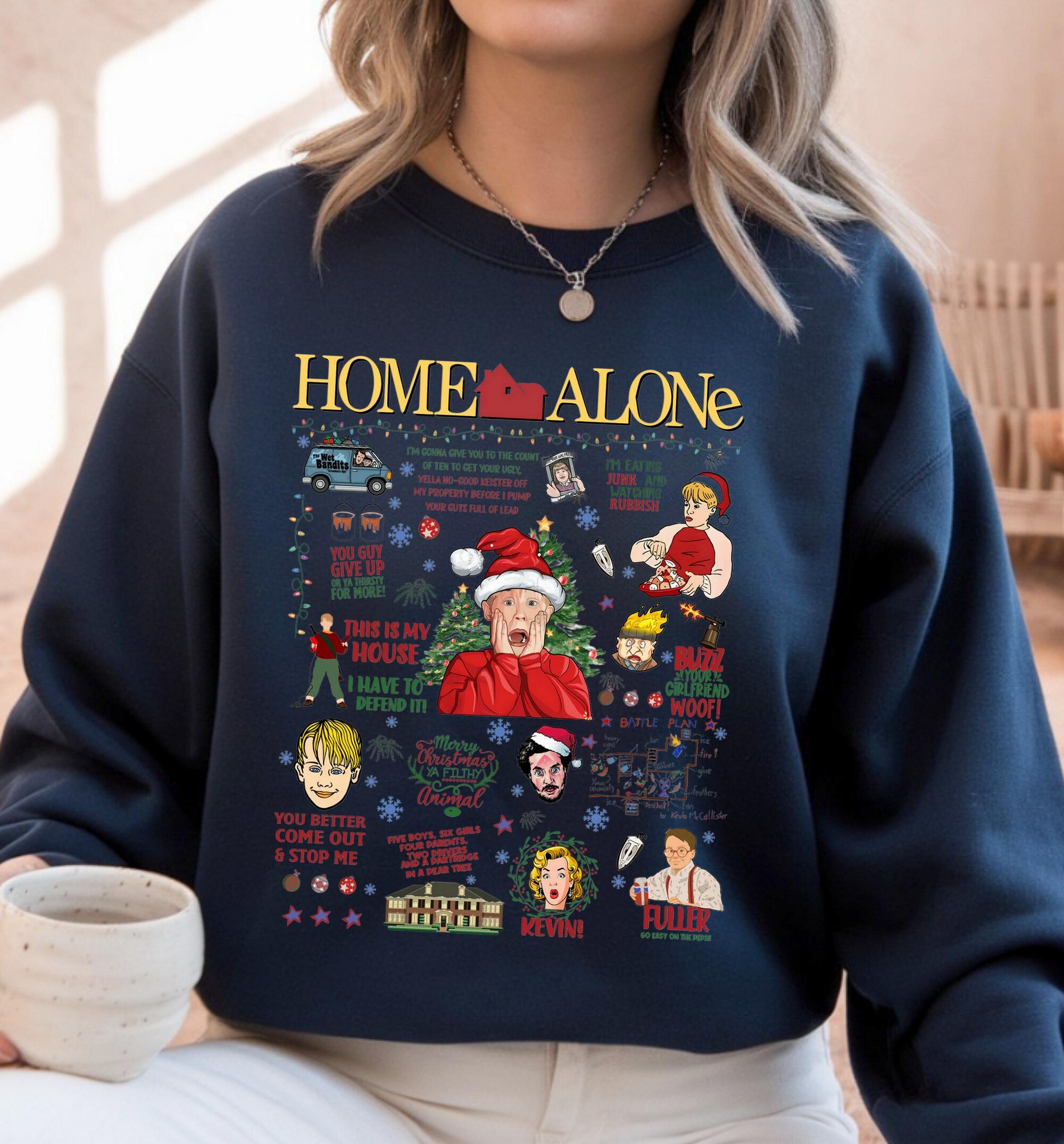 il_2000xN.7336109173_67fa-1.jpg Home Alone Christmas Movie Sweatshirt, Home Alone Kevin Movie T-Shirt, Cozy Xmas Shirt, McCallister 90s Movie Shirt, Funny Xmas Gifts