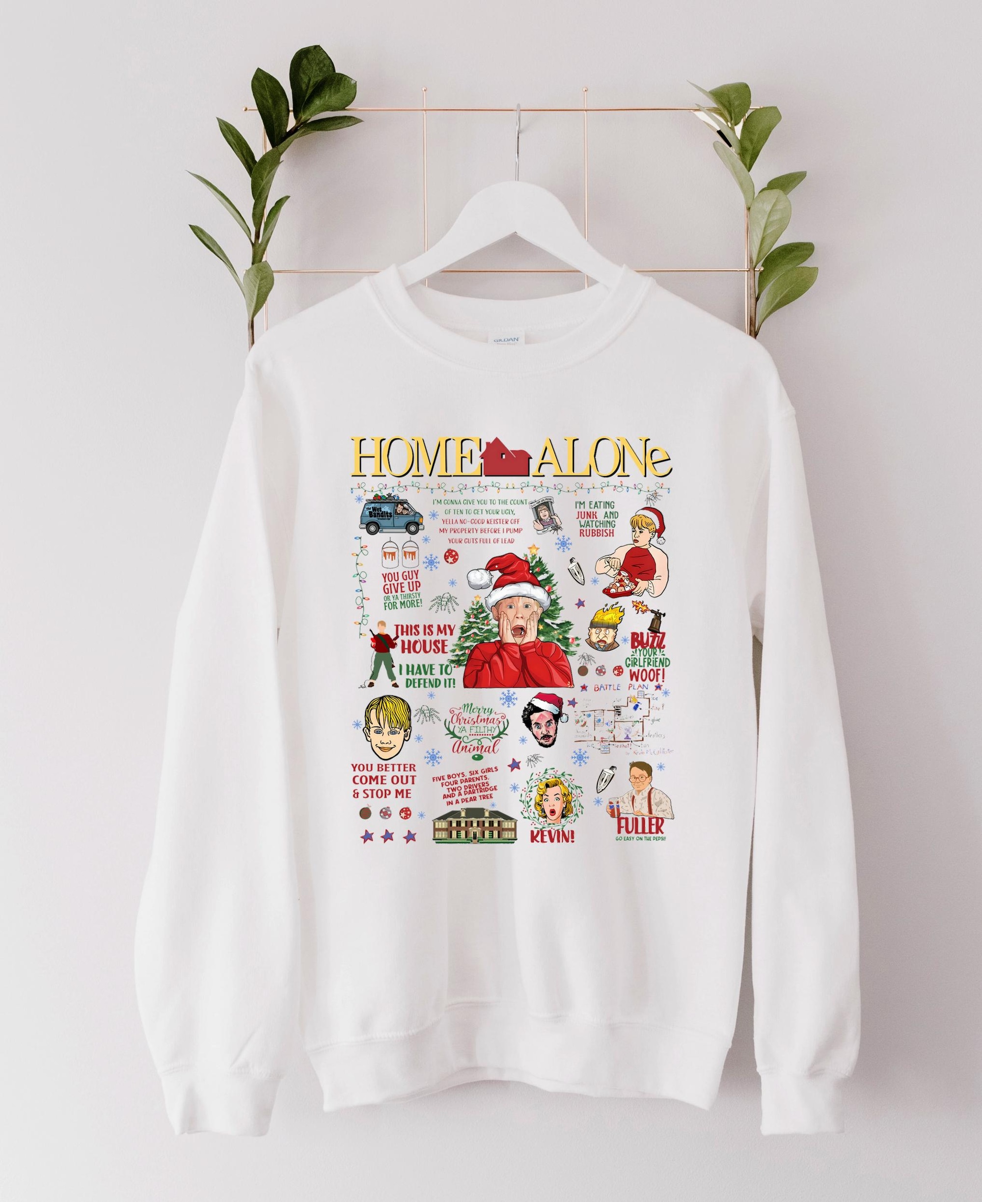il_2000xN.7336109197_1vmx-1.jpg Home Alone Christmas Movie Sweatshirt, Home Alone Kevin Movie T-Shirt, Cozy Xmas Shirt, McCallister 90s Movie Shirt, Funny Xmas Gifts