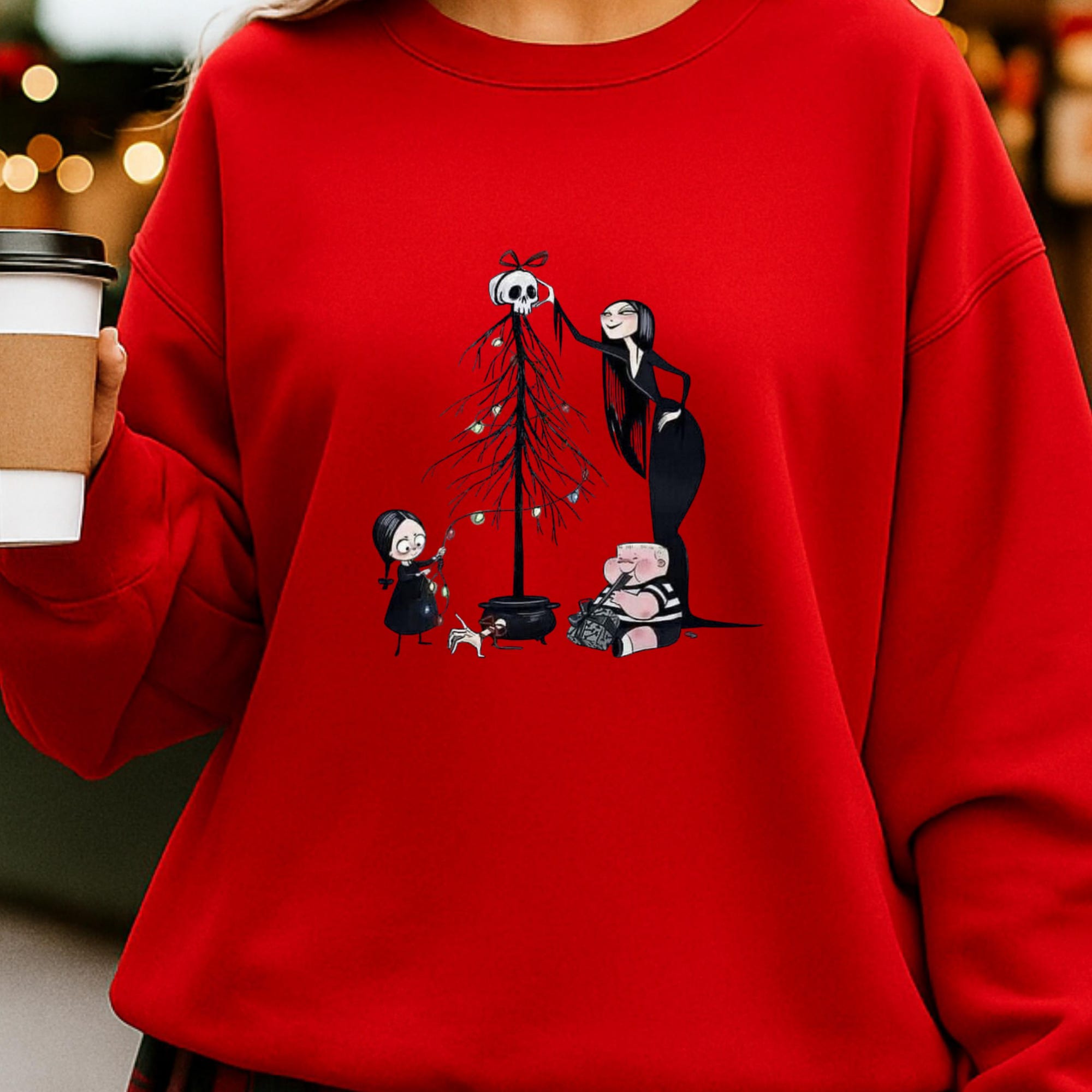 il_2000xN.7338432633_16k3-1.jpg Gothic Christmas Sweatshirt: Addams Family Holiday Pullover, Gildan - S-2XL