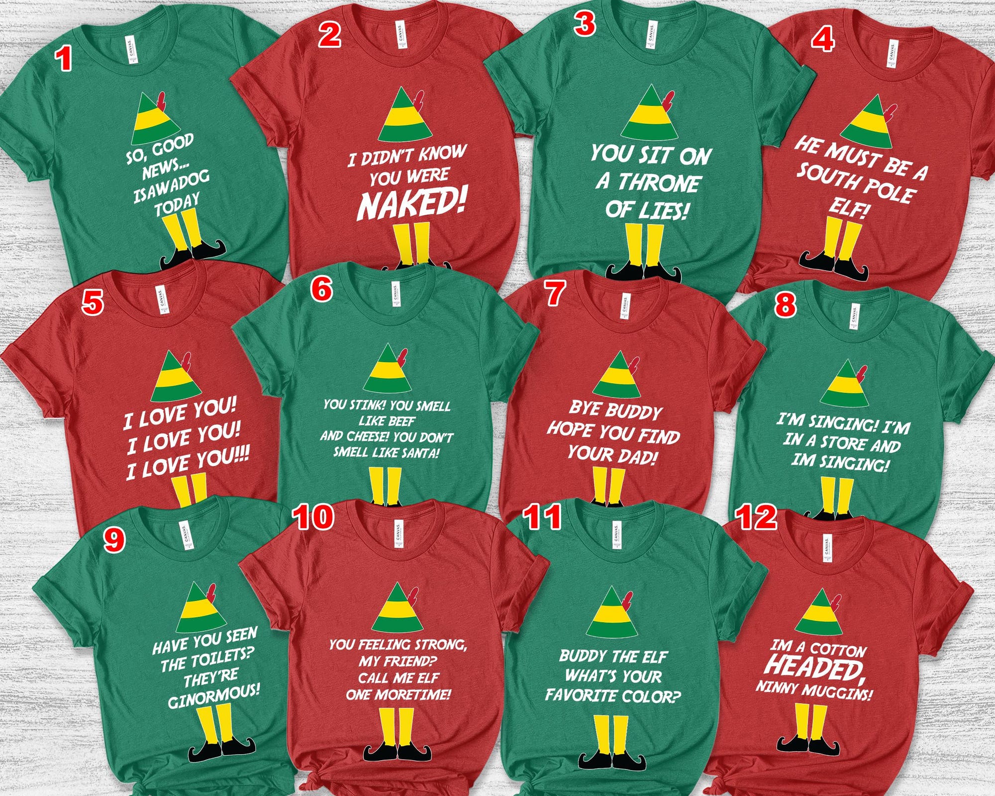Buddy the Elf shirts/Elf shirts, Elf Inspired quote/Son of a nutcracker shirt/Custom family Christmas shirts/Christmas quote shirts OGXK04
