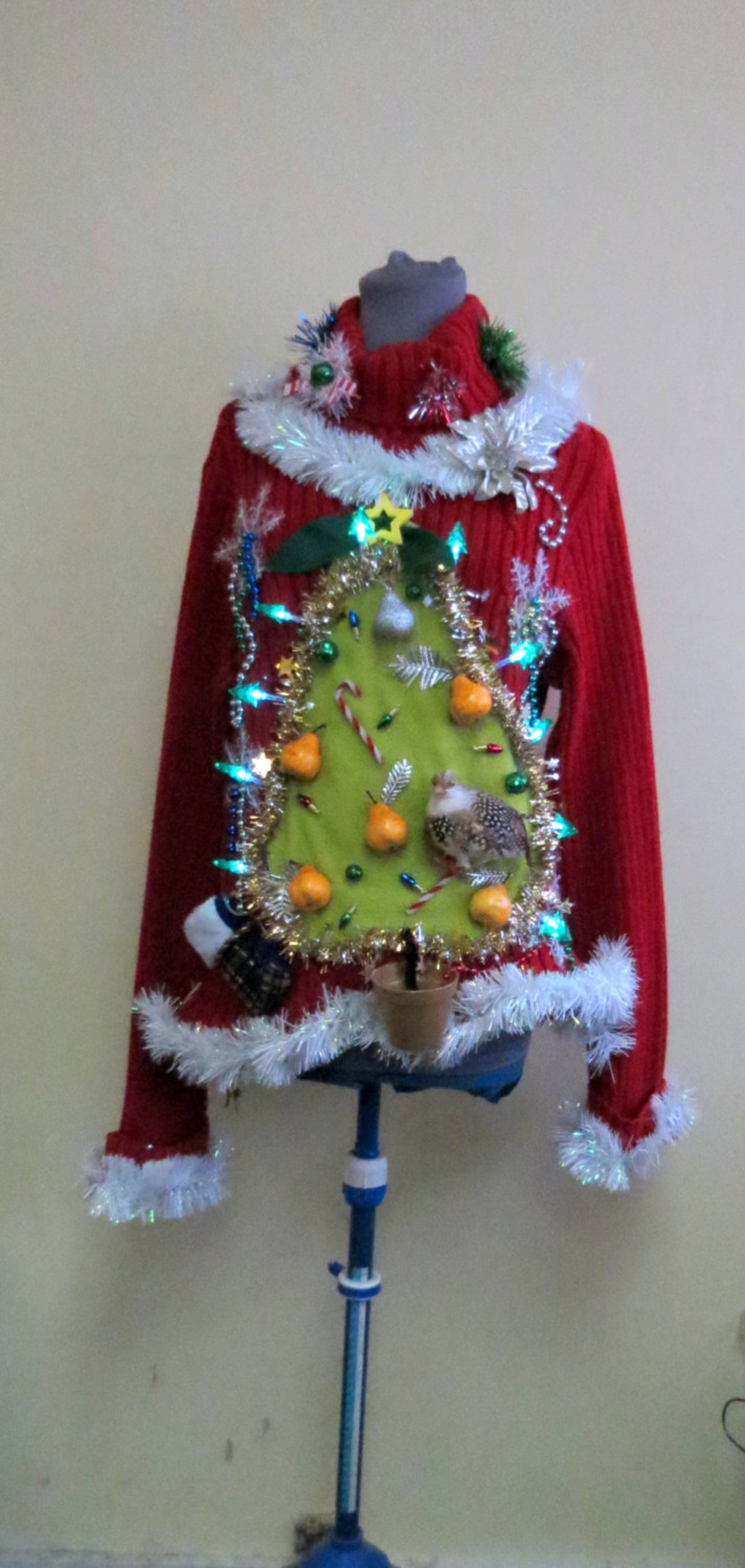 il_2000xN.845245031_9n8h-1.jpg Made to order Hilarious Partridge in a "Pear" Tree Tacky Ugly Christmas Sweater Womens Garland, Pears